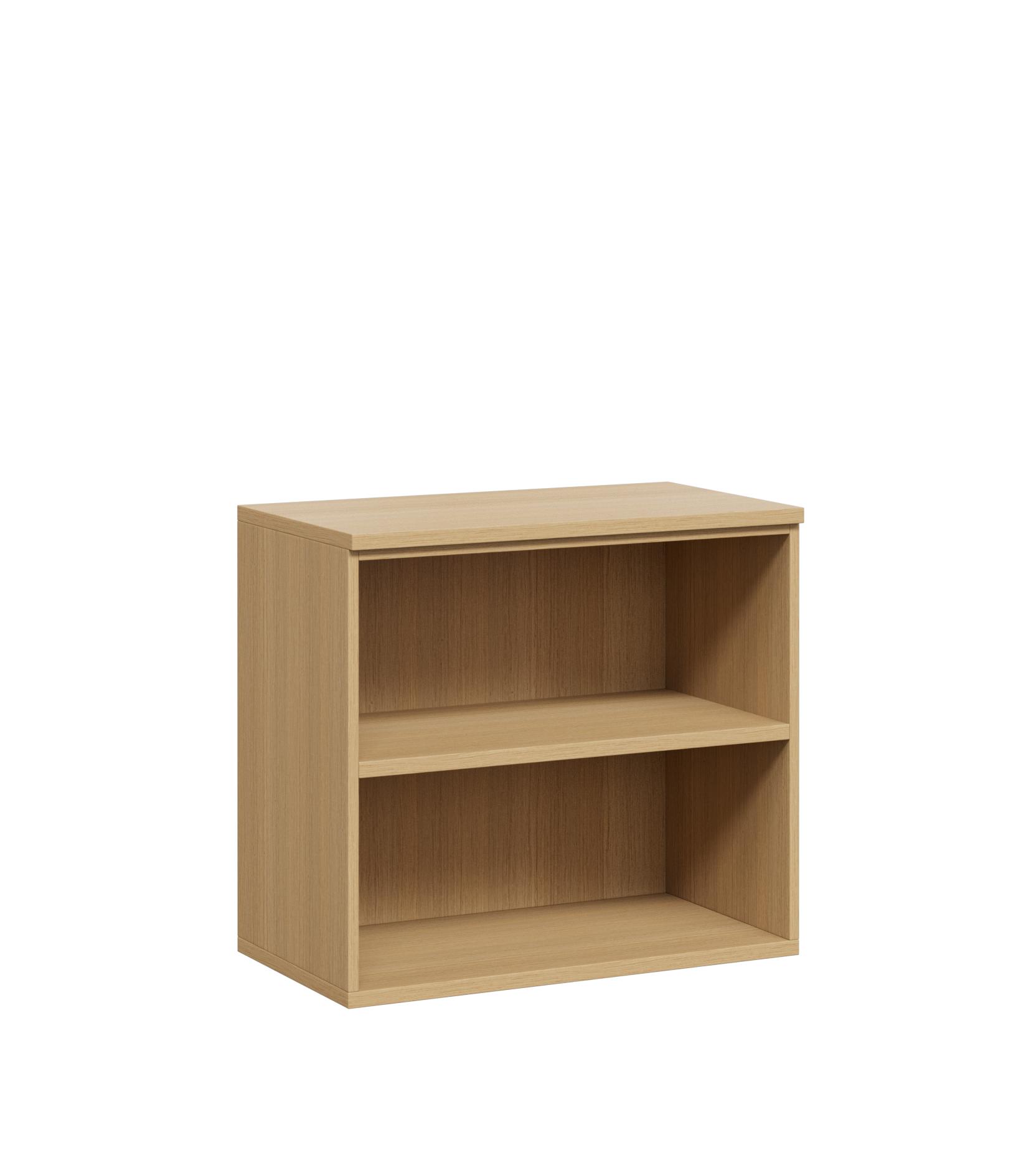 Desk Height Storage With Top Open Bookcase