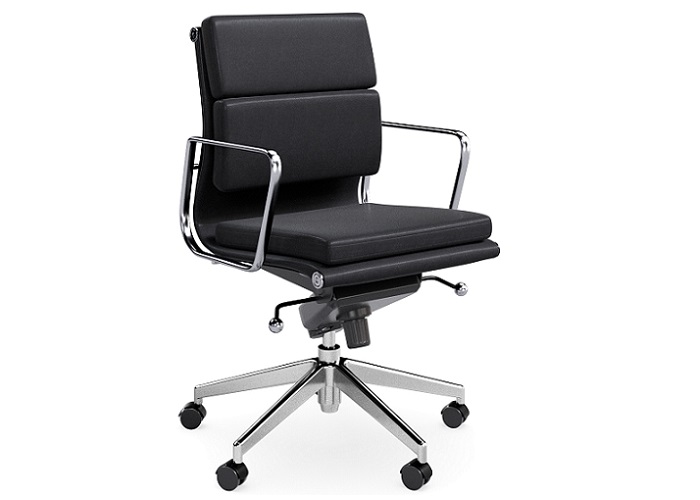 Milano Mid Back Chair – Chrome / Black