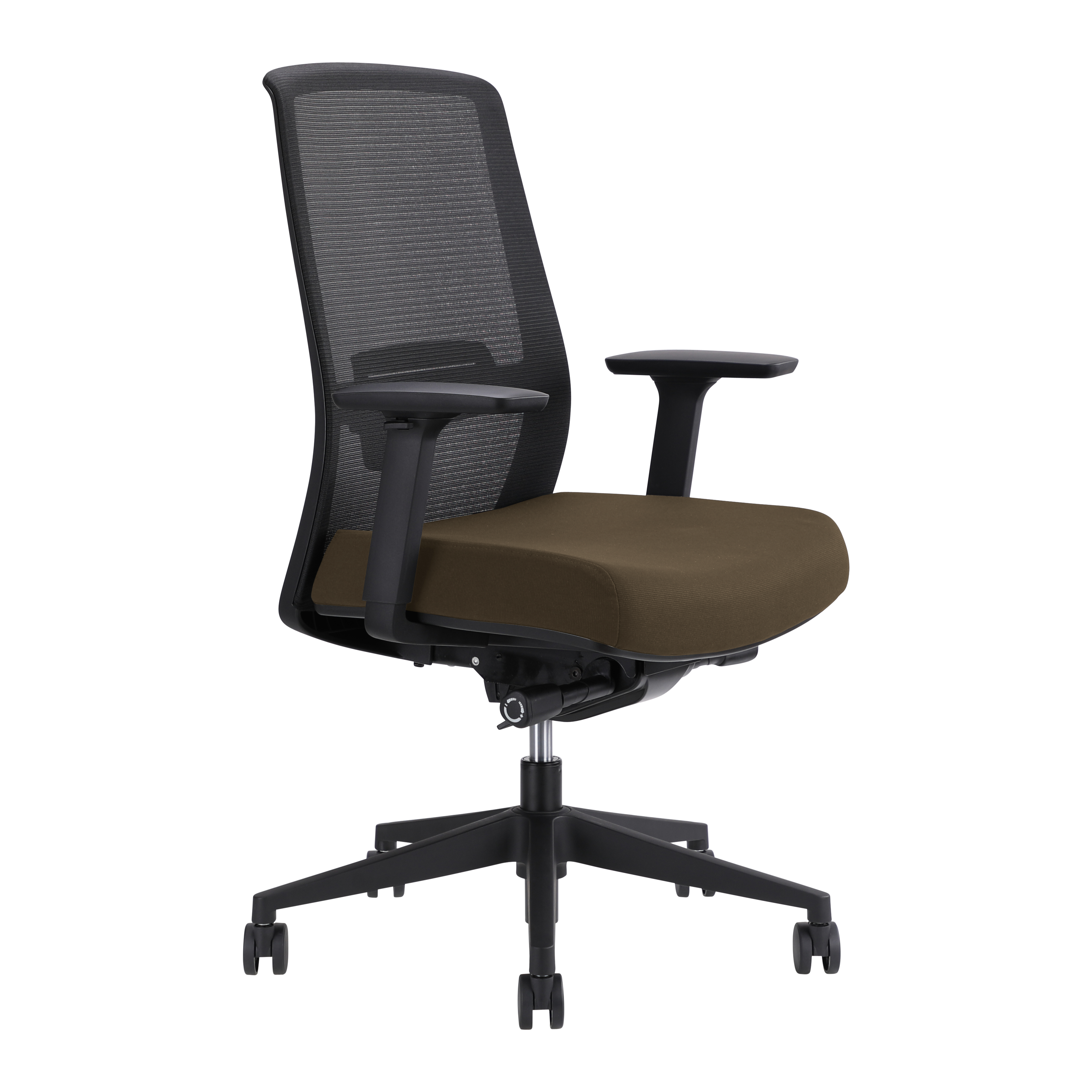 Jirra Side Control Synchro Task Chair (Chocolate / Adjustable Side Arms)