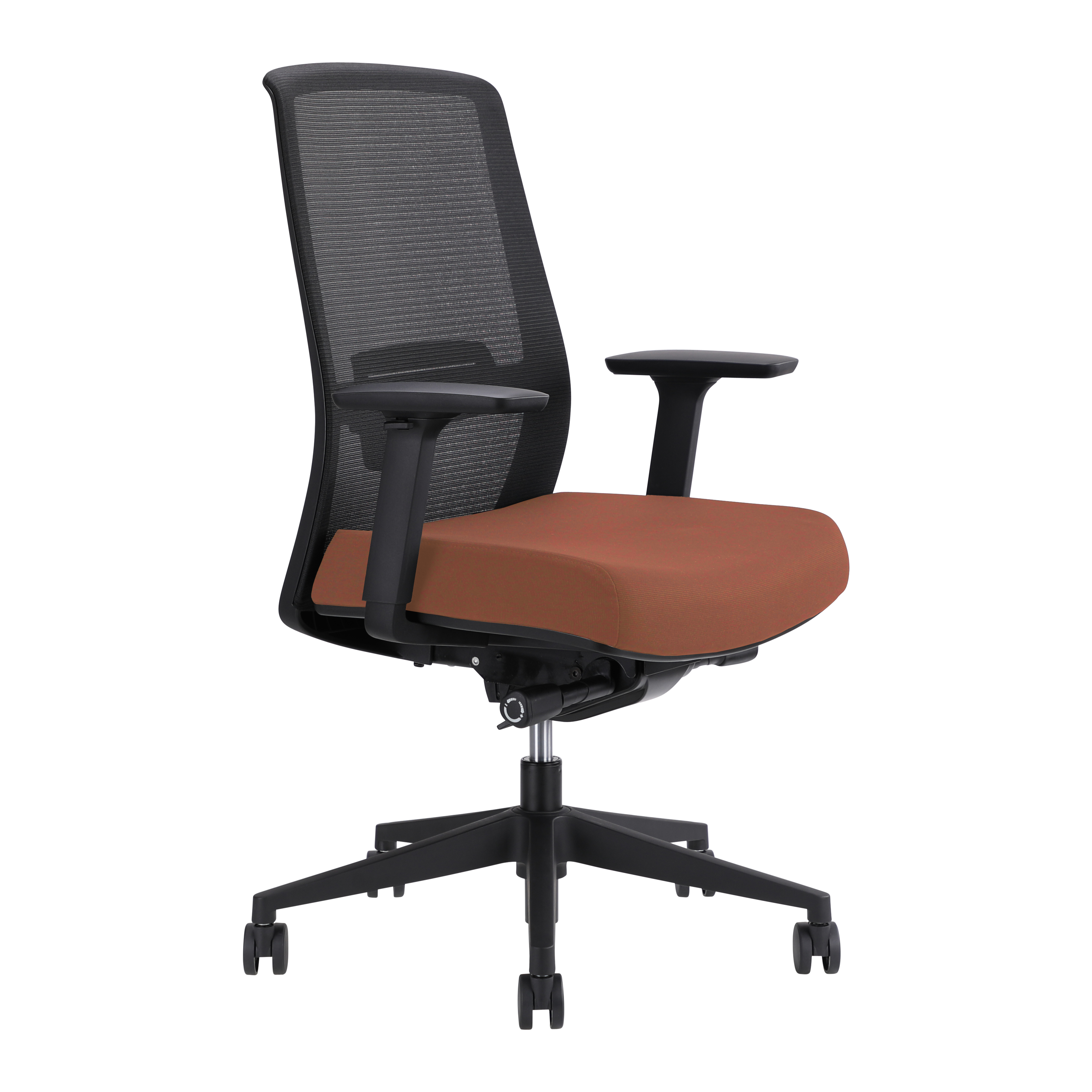 Jirra Side Control Synchro Task Chair (Brick / Adjustable Side Arms)