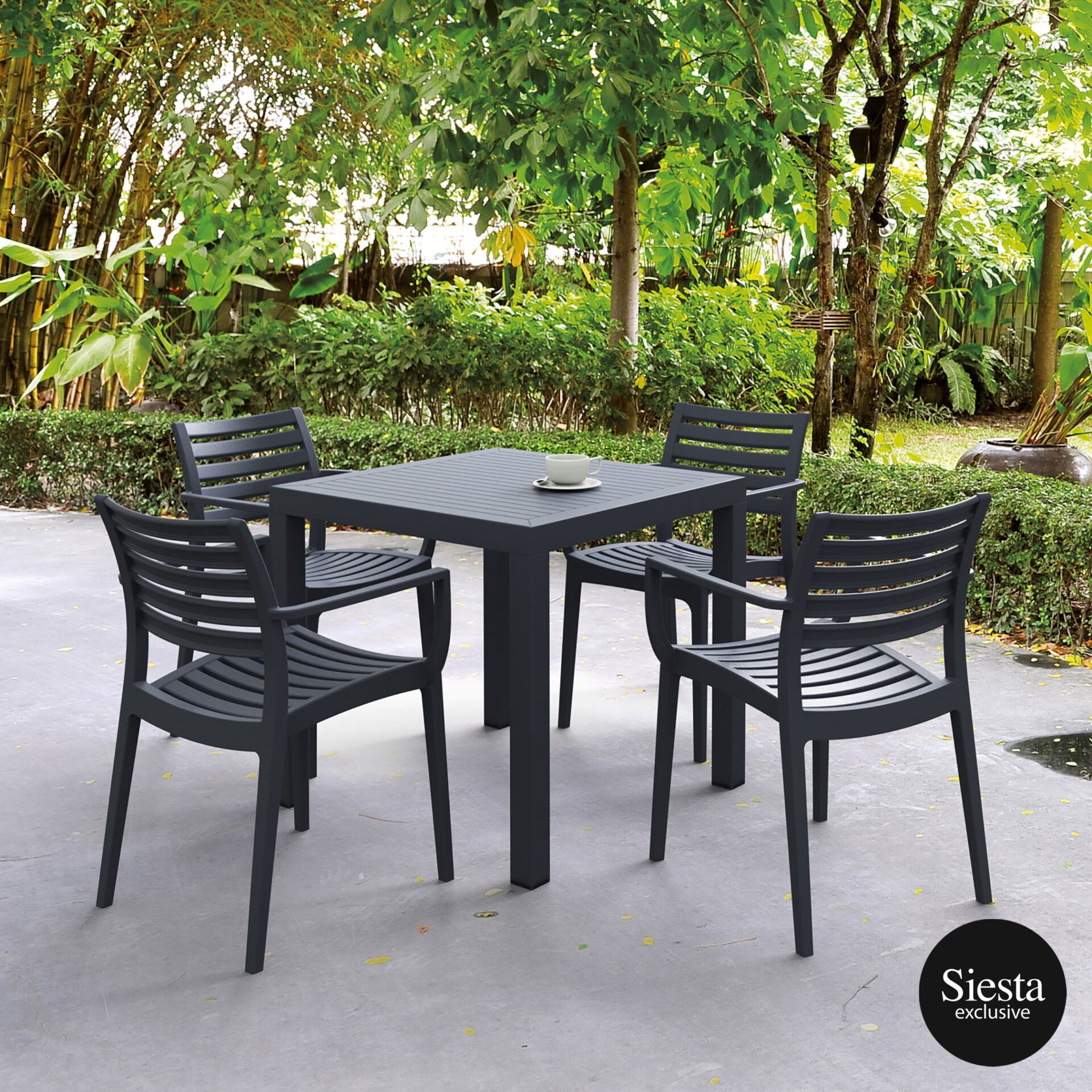 Ares 80 Table/ Artemis Chair 4 Seat Package - Anthracite