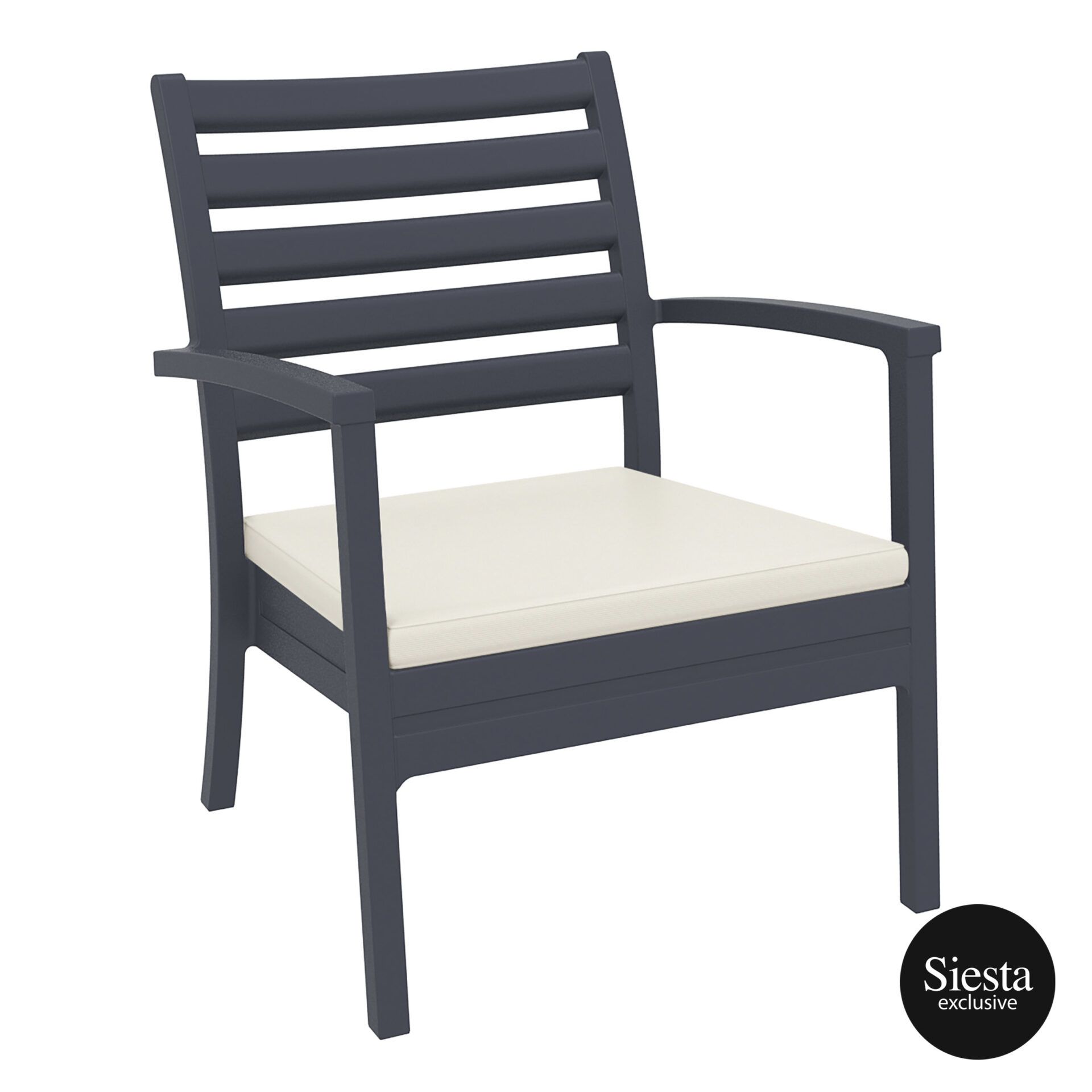 Artemis XL Armchair - Anthracite with Beige Seat Cushion