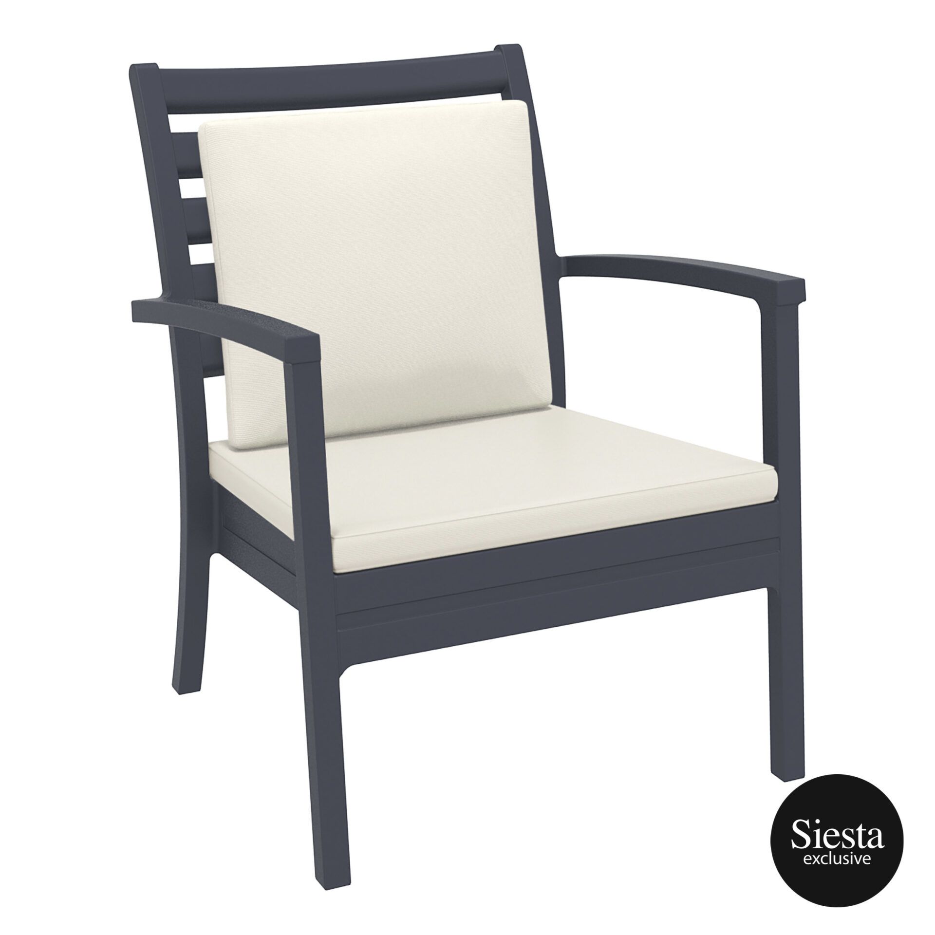 Artemis XL Armchair - Anthracite with Beige Seat and Back Cushion