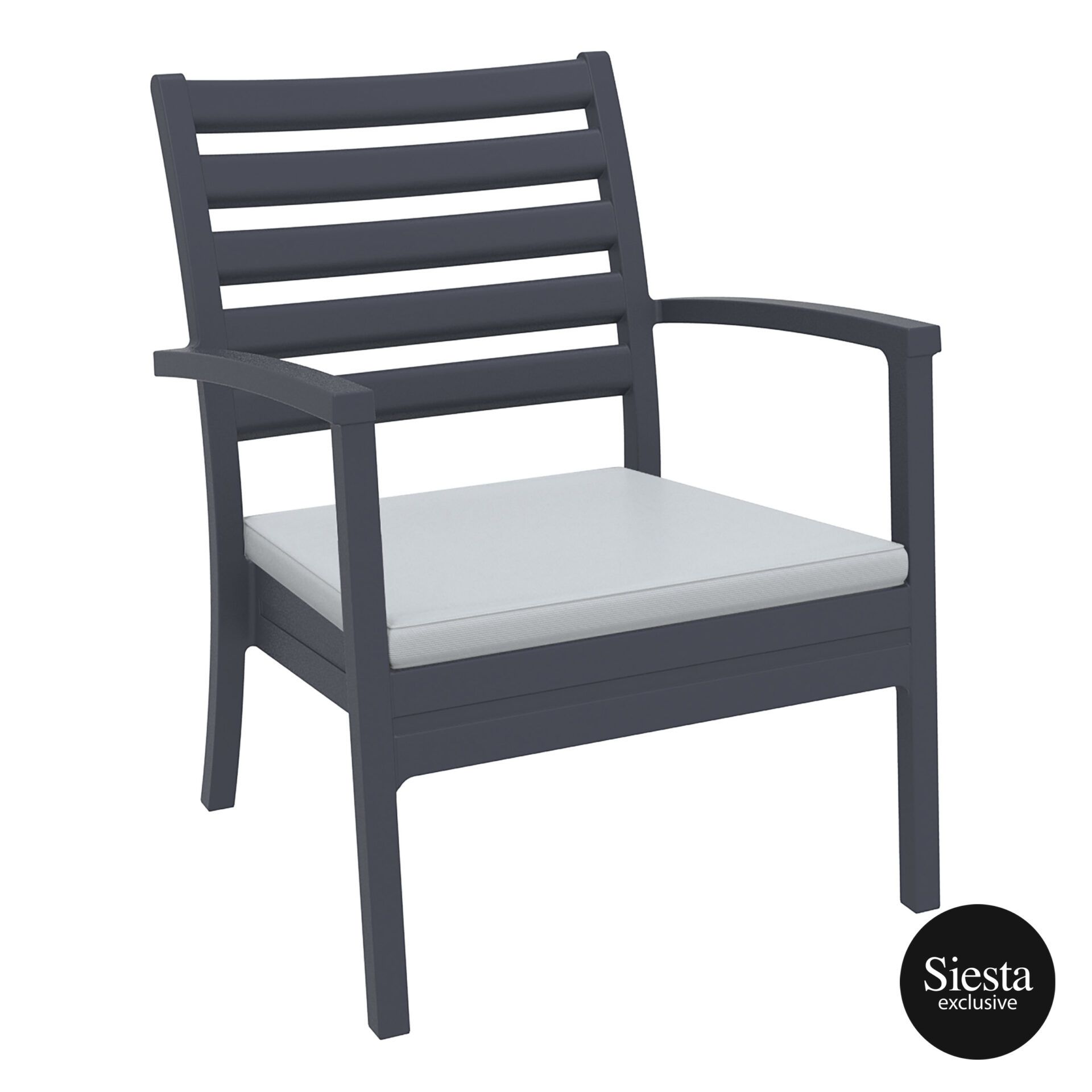 Artemis XL Armchair - Anthracite with Light Grey Seat Cushion