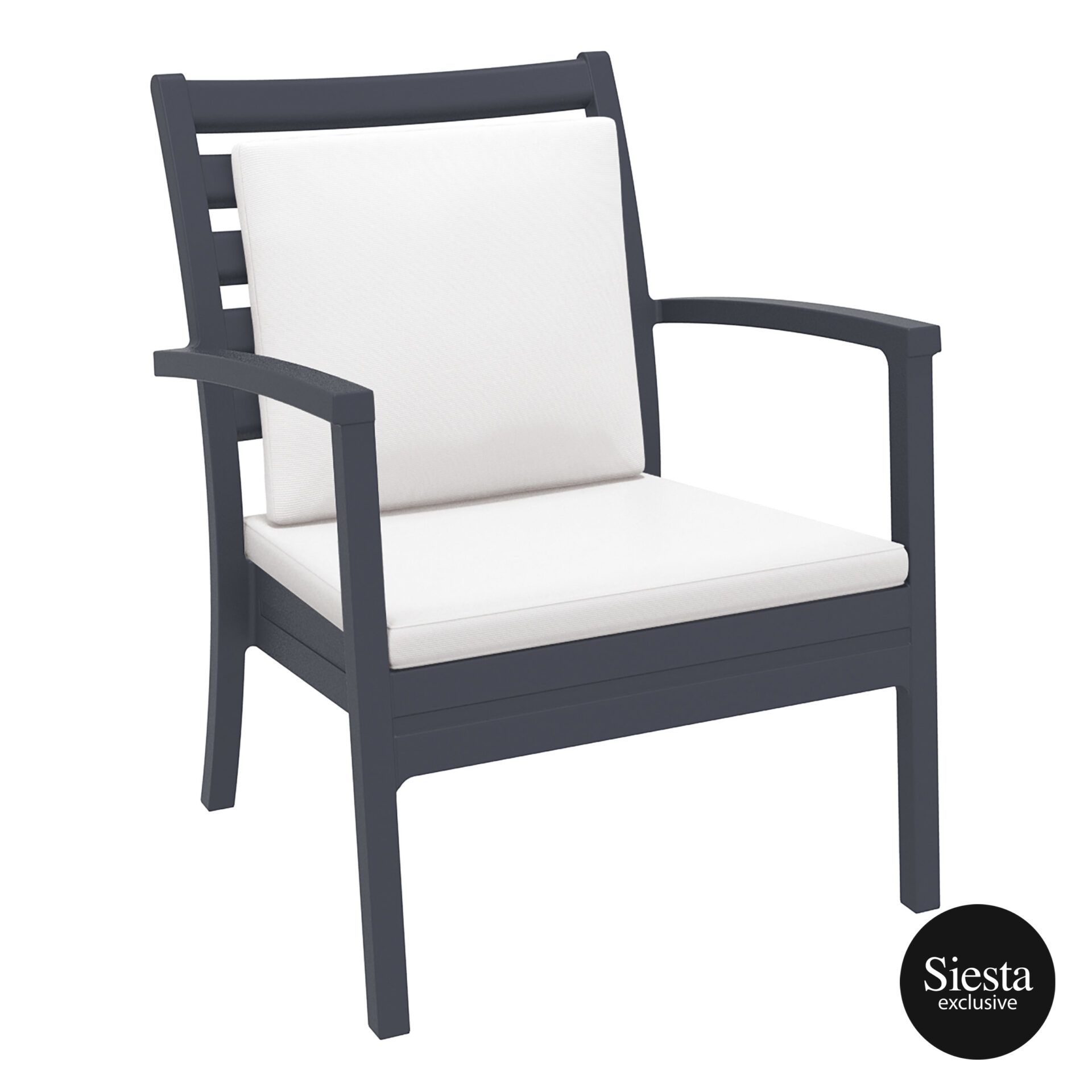 Artemis XL Armchair - Anthracite with White Seat and Back Cushion