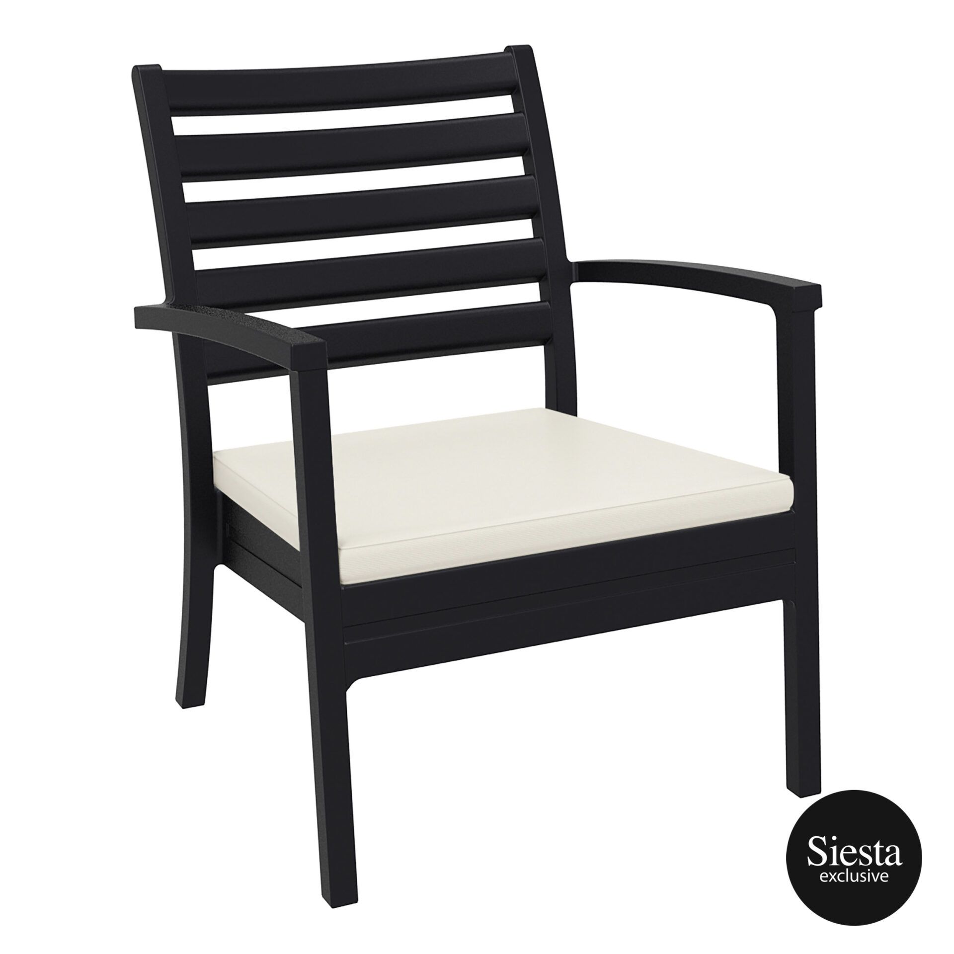 Artemis XL Armchair - Black with Beige Seat Cushion