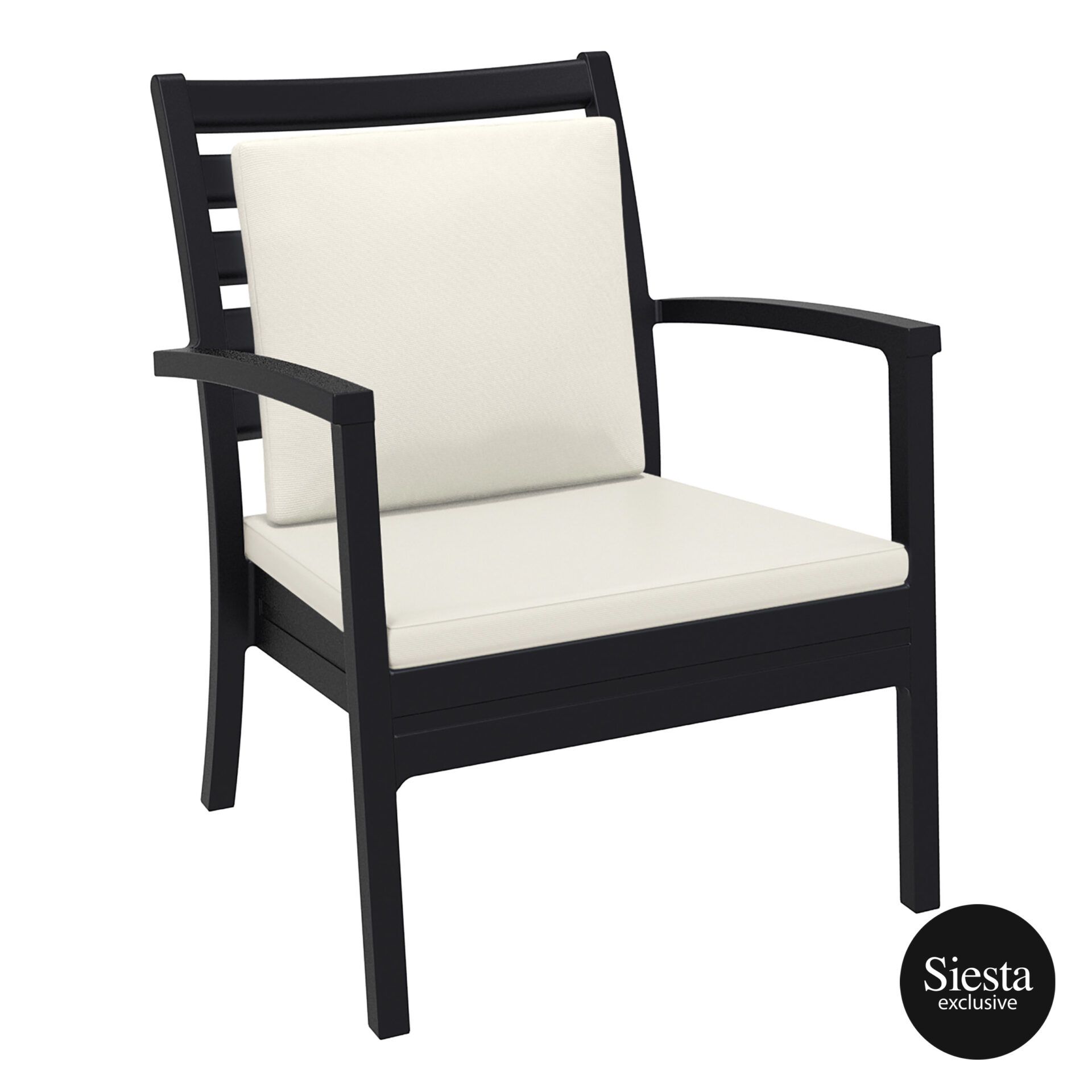 Artemis XL Armchair - Black with Beige Seat and Back Cushion
