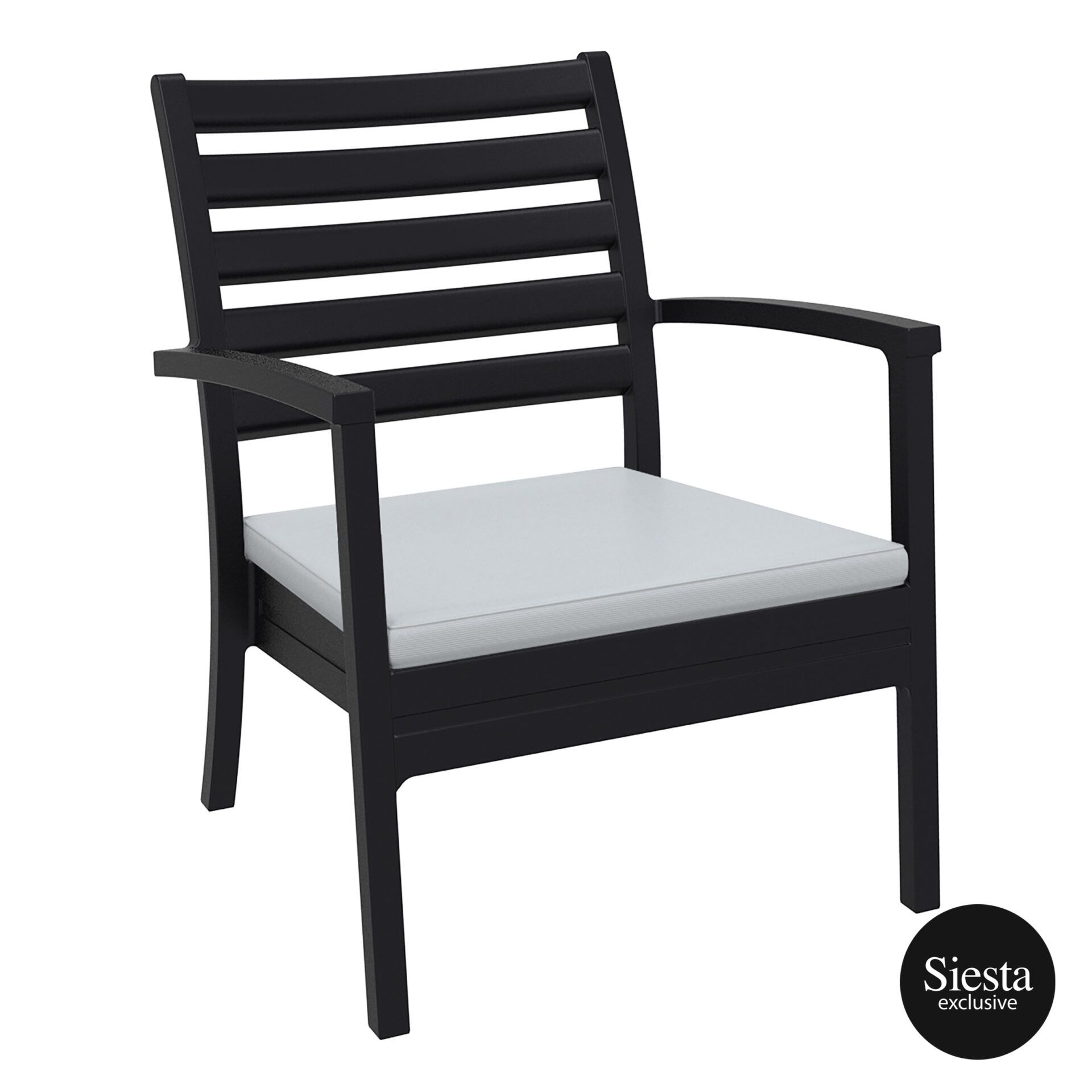 Artemis XL Armchair - Black with Light Grey Seat Cushion