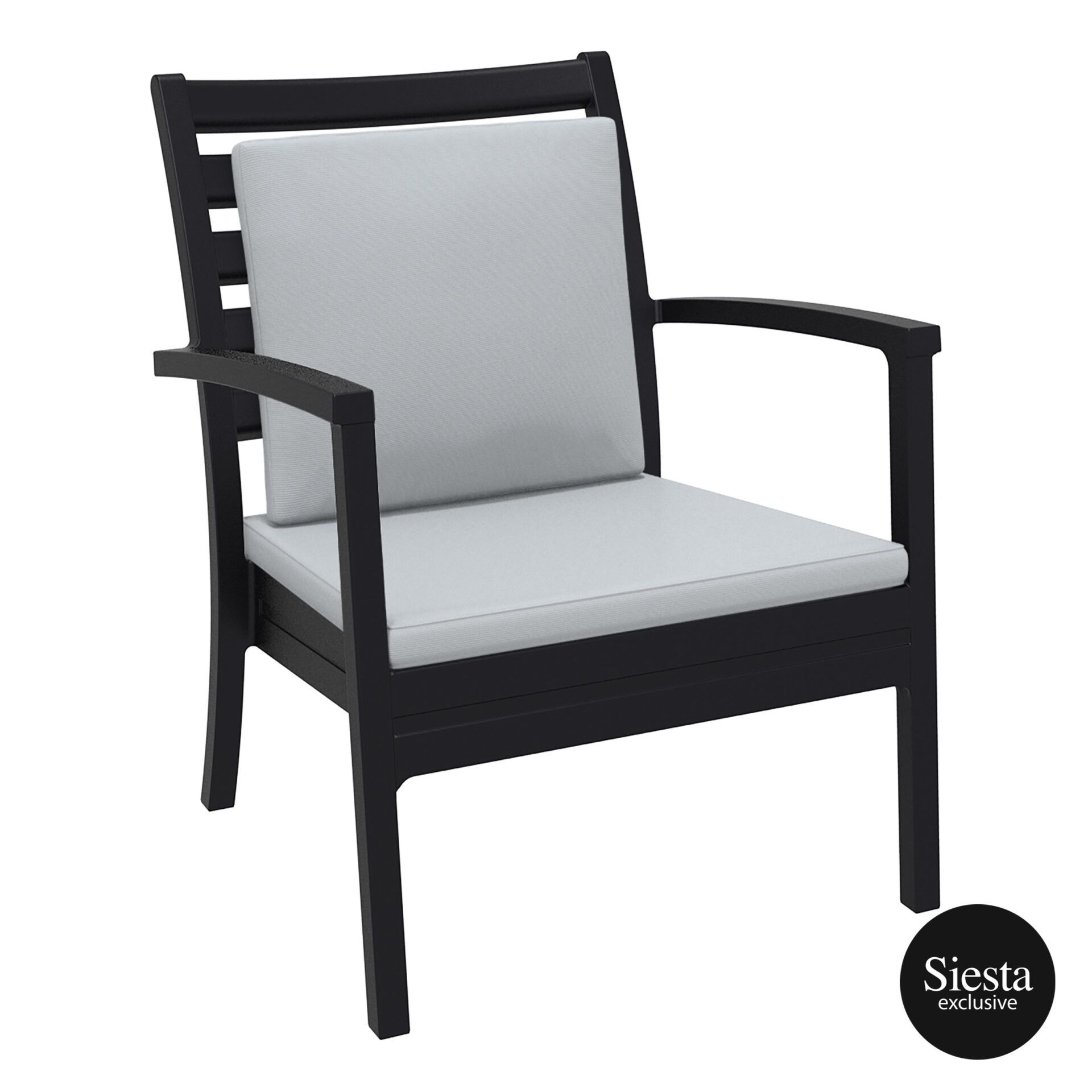 Artemis XL Armchair - Black with Light Grey Seat and Back Cushion