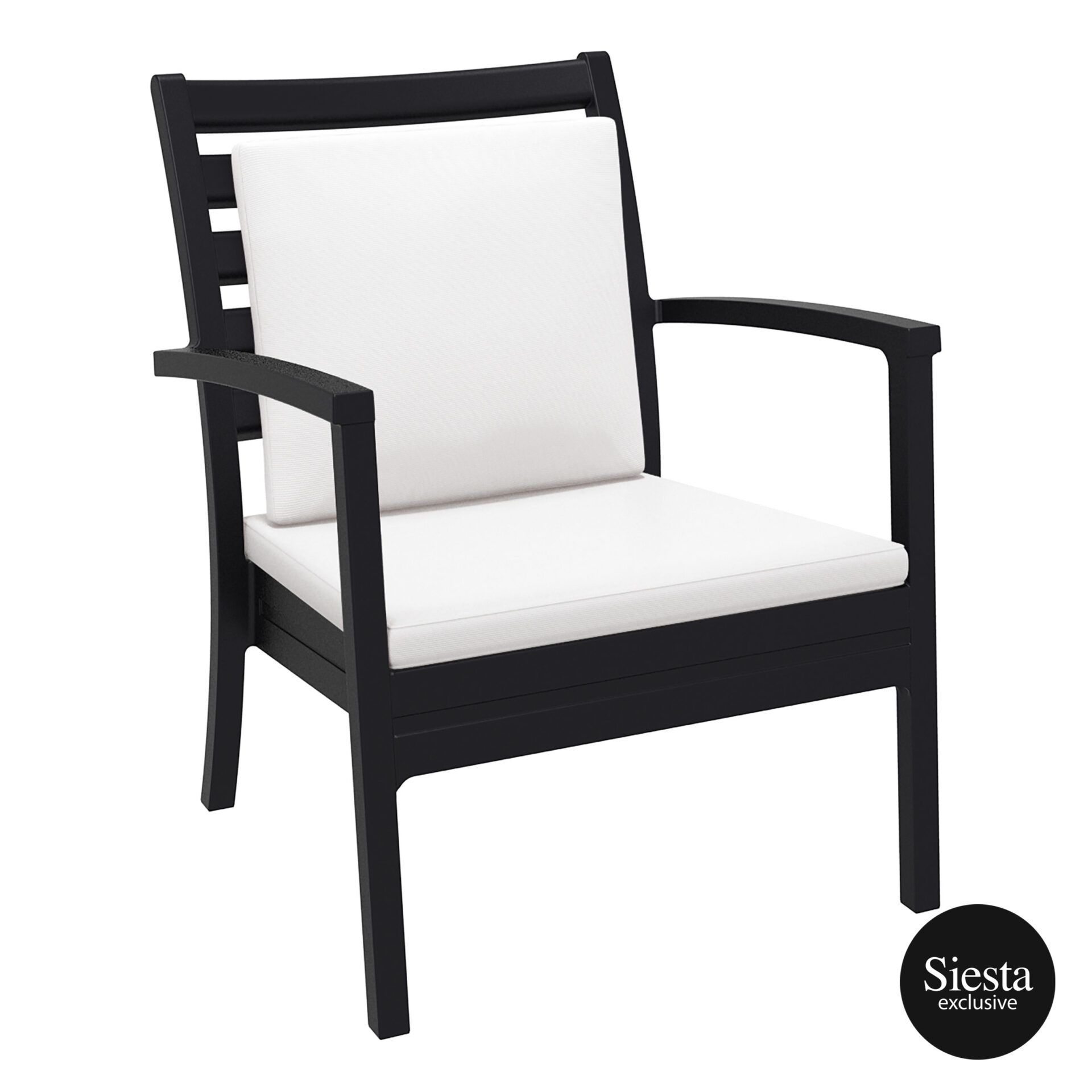 Artemis XL Armchair - Black with White Seat and Back Cushion