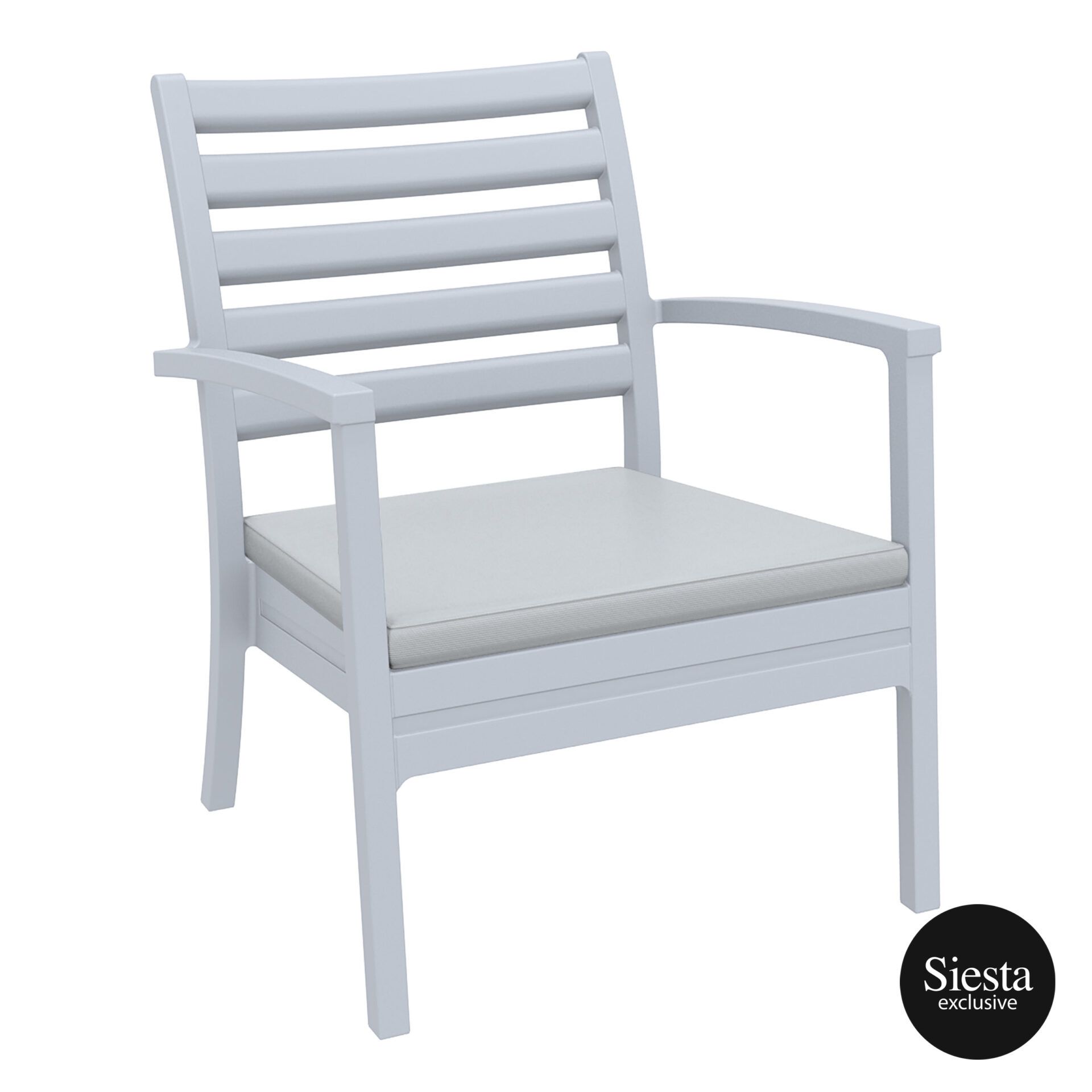 Artemis XL Armchair - Silver Grey with Light Grey Seat Cushion