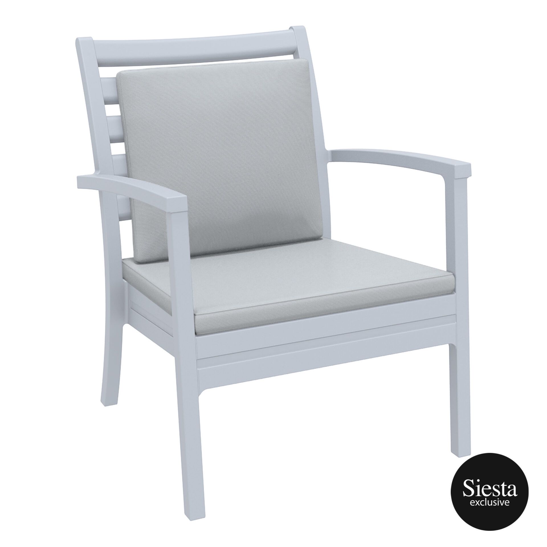 Artemis XL Armchair - Silver Grey with Light Grey Seat and Back Cushion