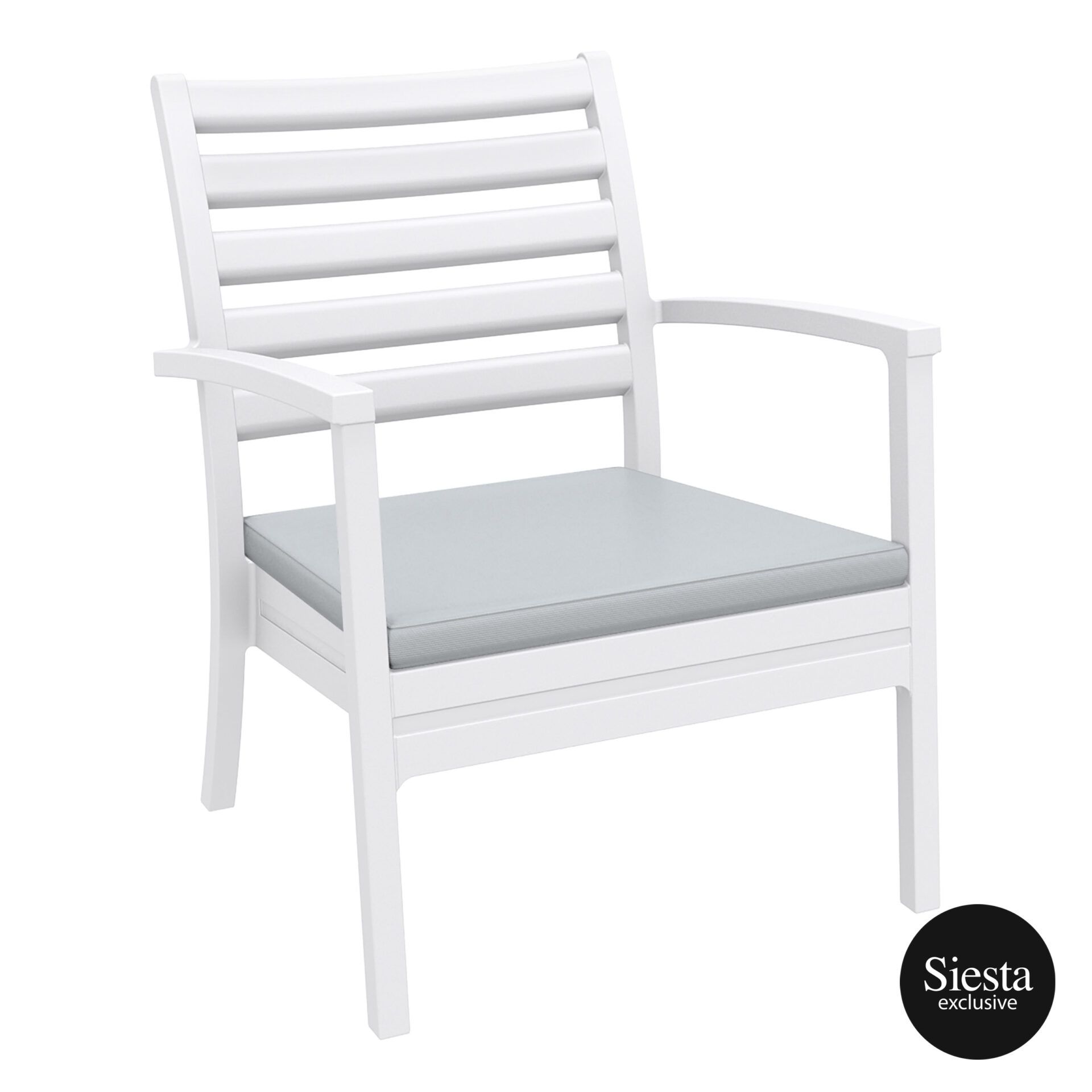 Artemis XL Armchair - White with Light Grey Seat Cushion