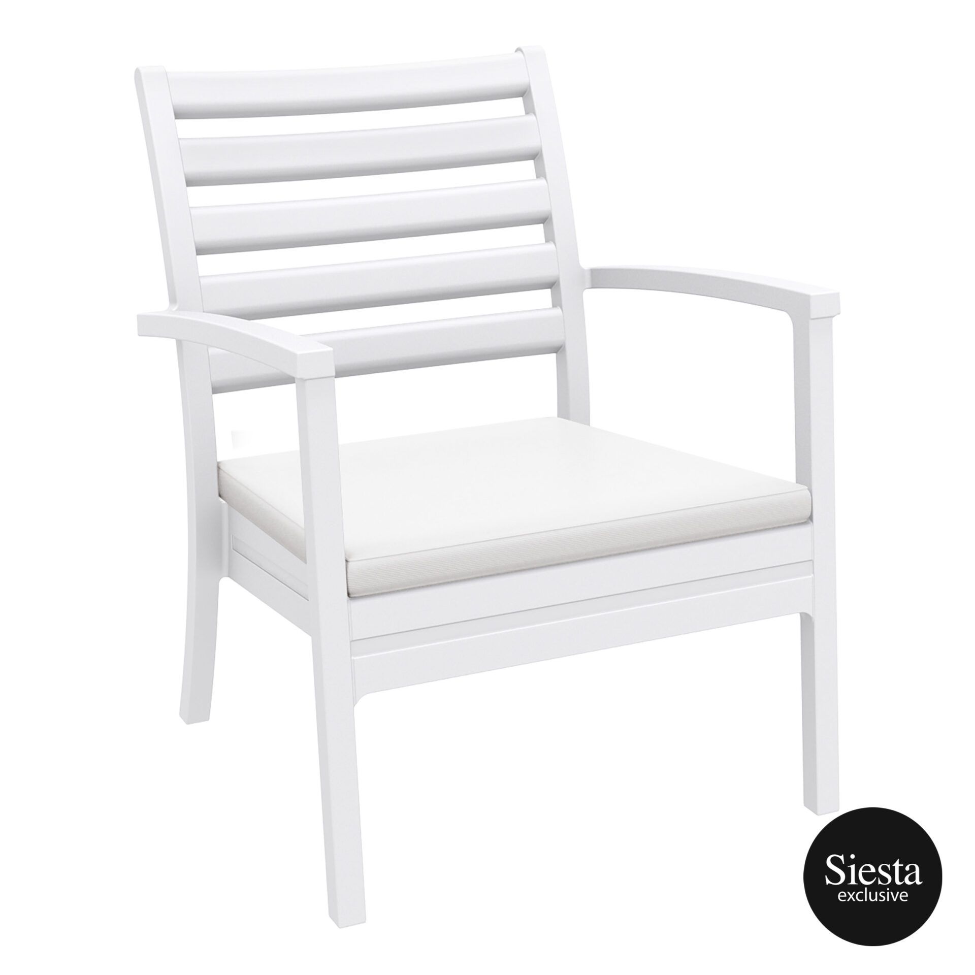 Artemis XL Armchair - White with White Seat Cushion