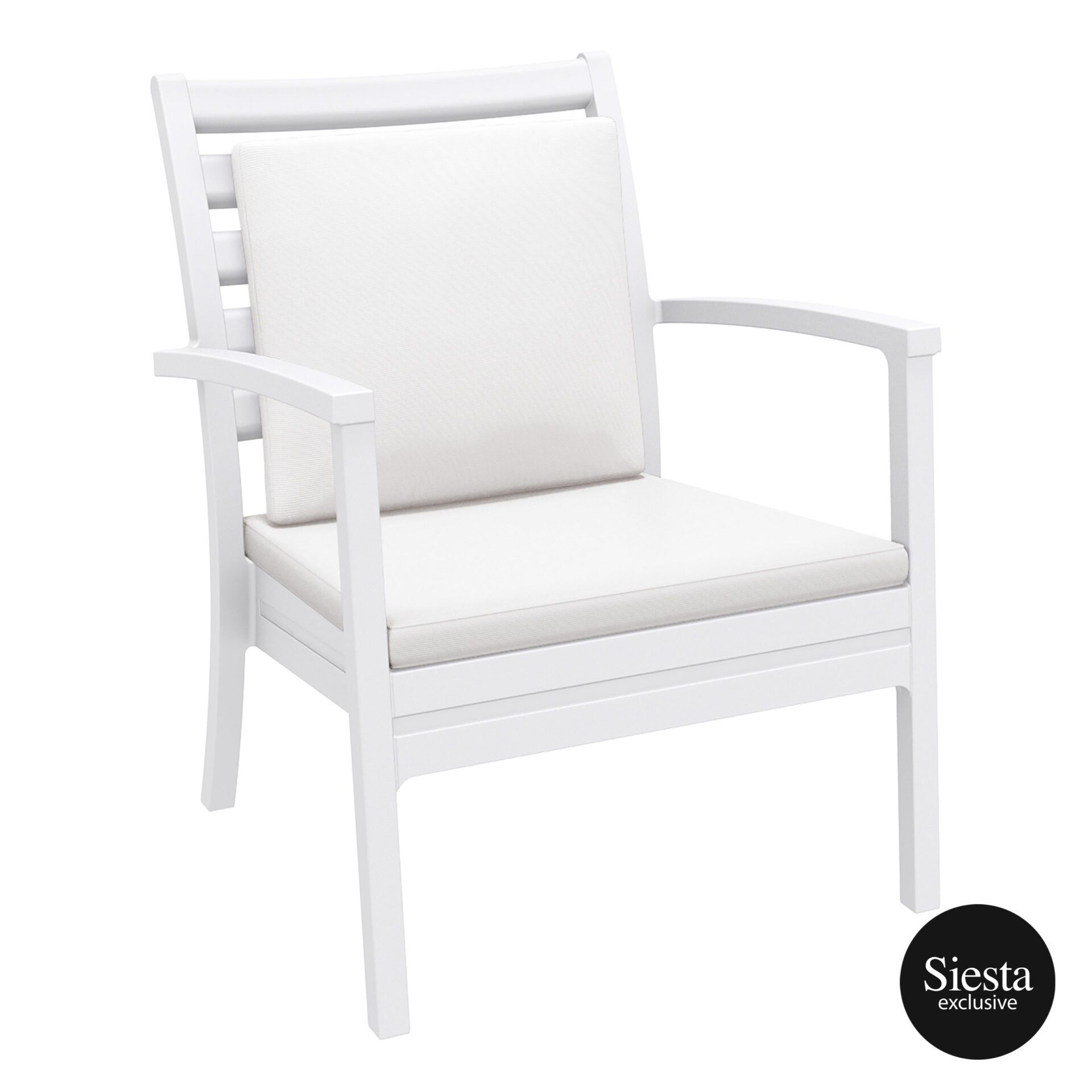 Artemis XL Armchair - White with White Seat and Back Cushion