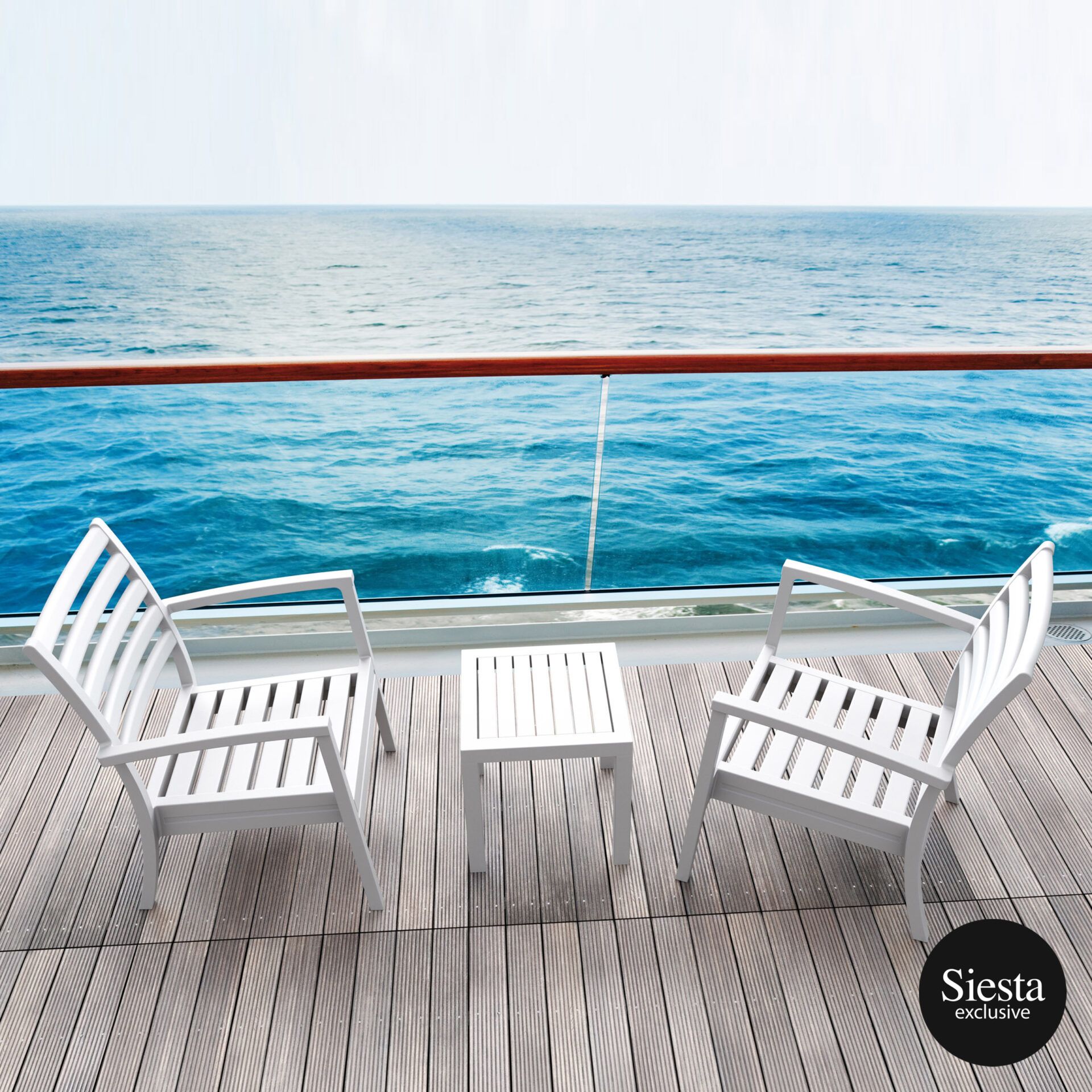 Artemis XL Lounge/Ocean Side Table 2 Seat Package - Silver Grey