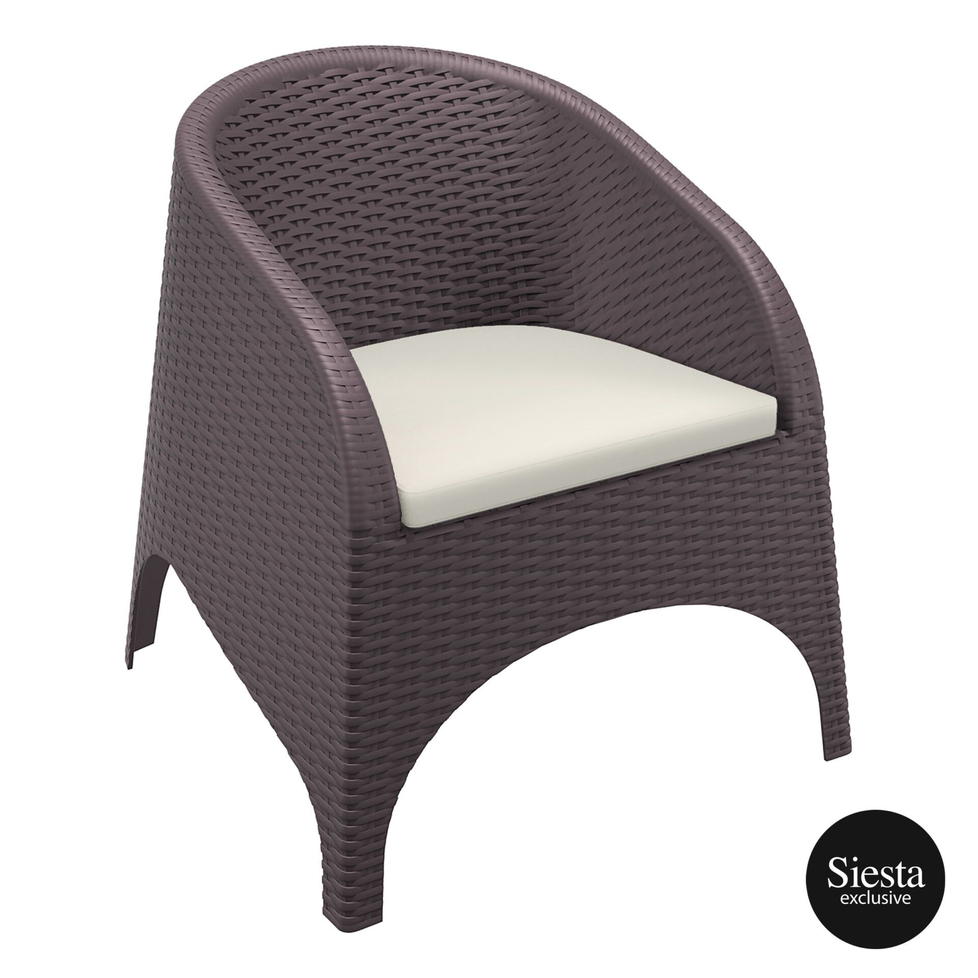 Aruba Armchair - Chocolate with Beige Cushion