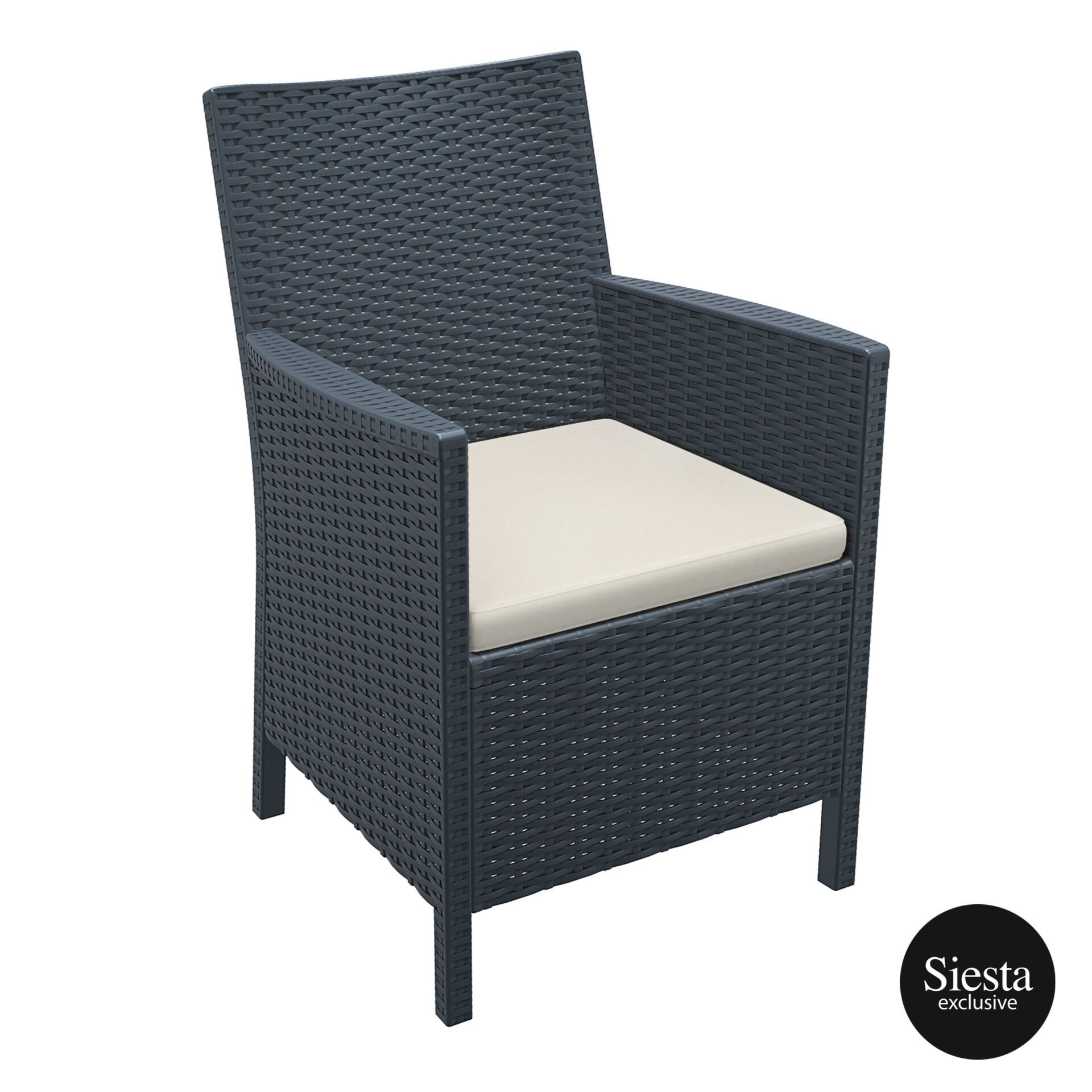 California Armchair - Anthracite with Beige Cushion