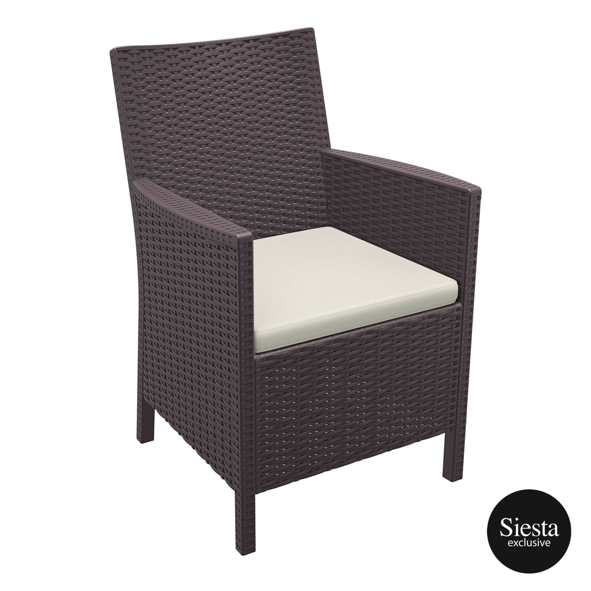 California Armchair - Chocolate with Beige Cushion