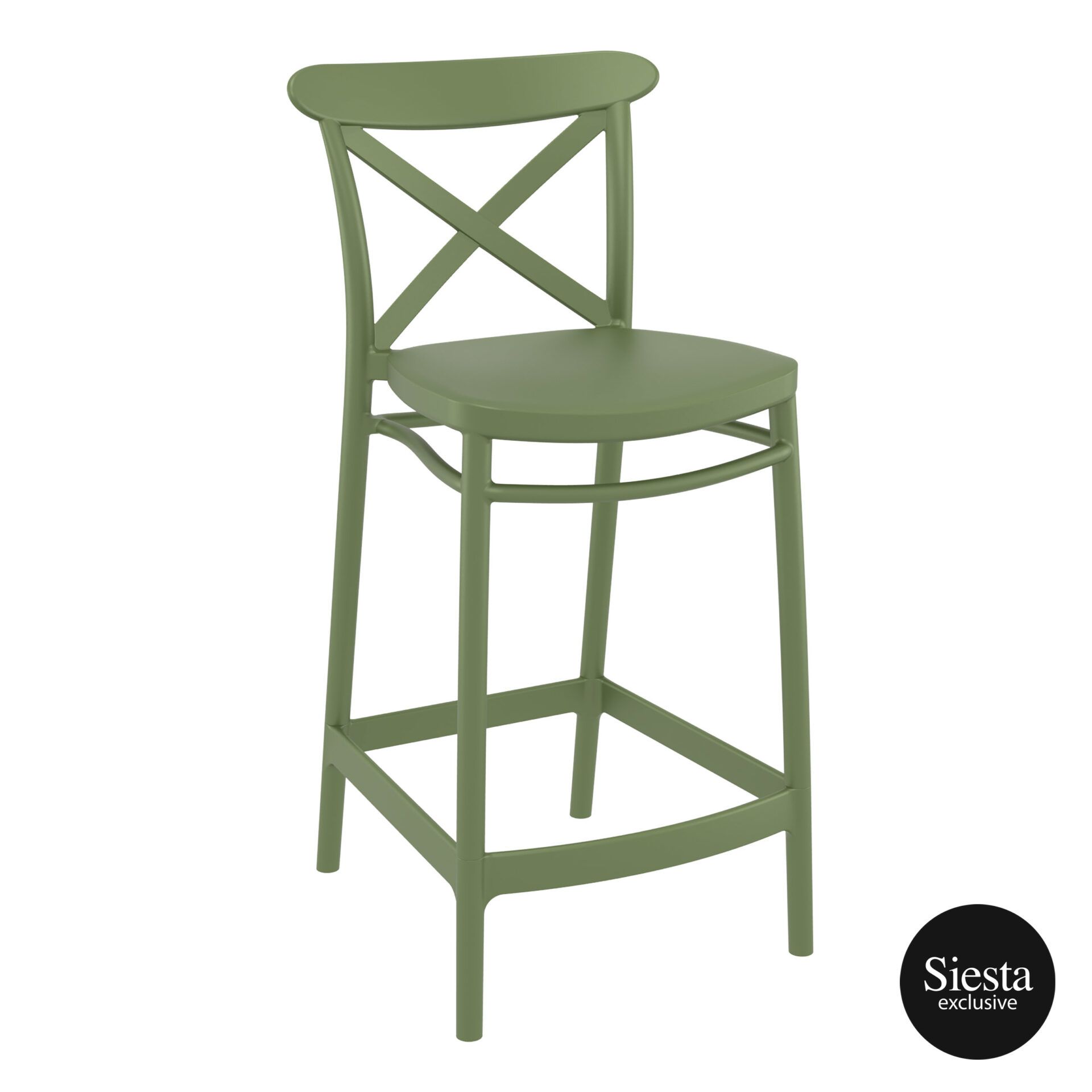 Cross Barstool 65 - Olive Green