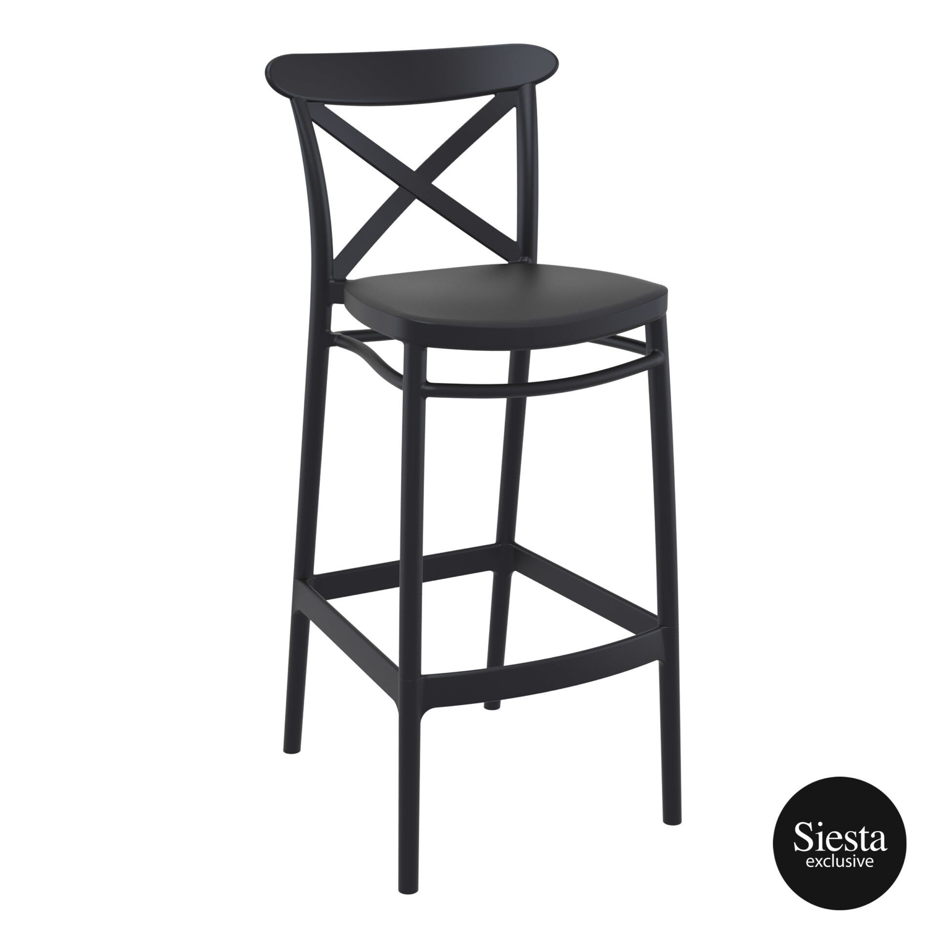 Cross Barstool 75 - Black