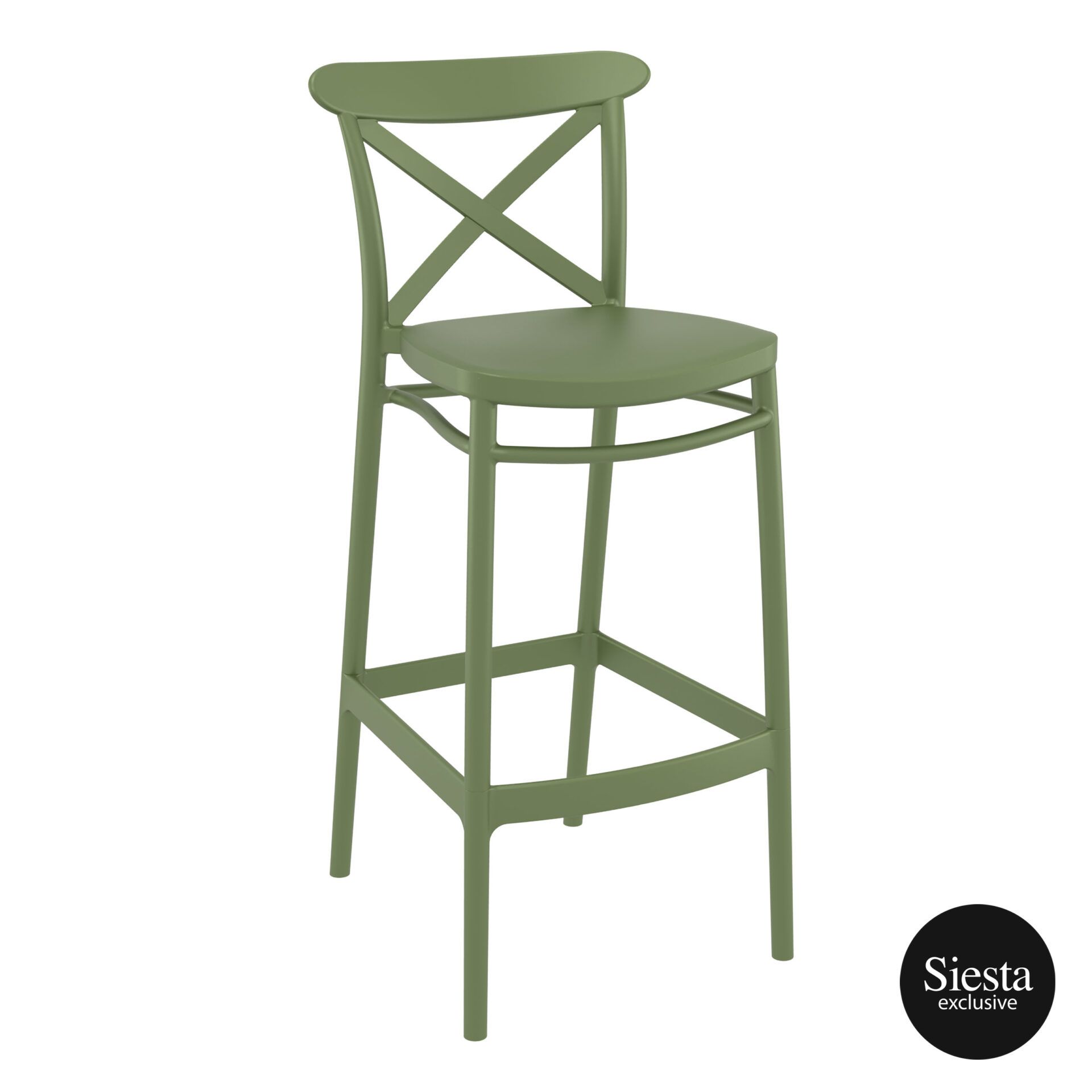 Cross Barstool 75 - Olive Green