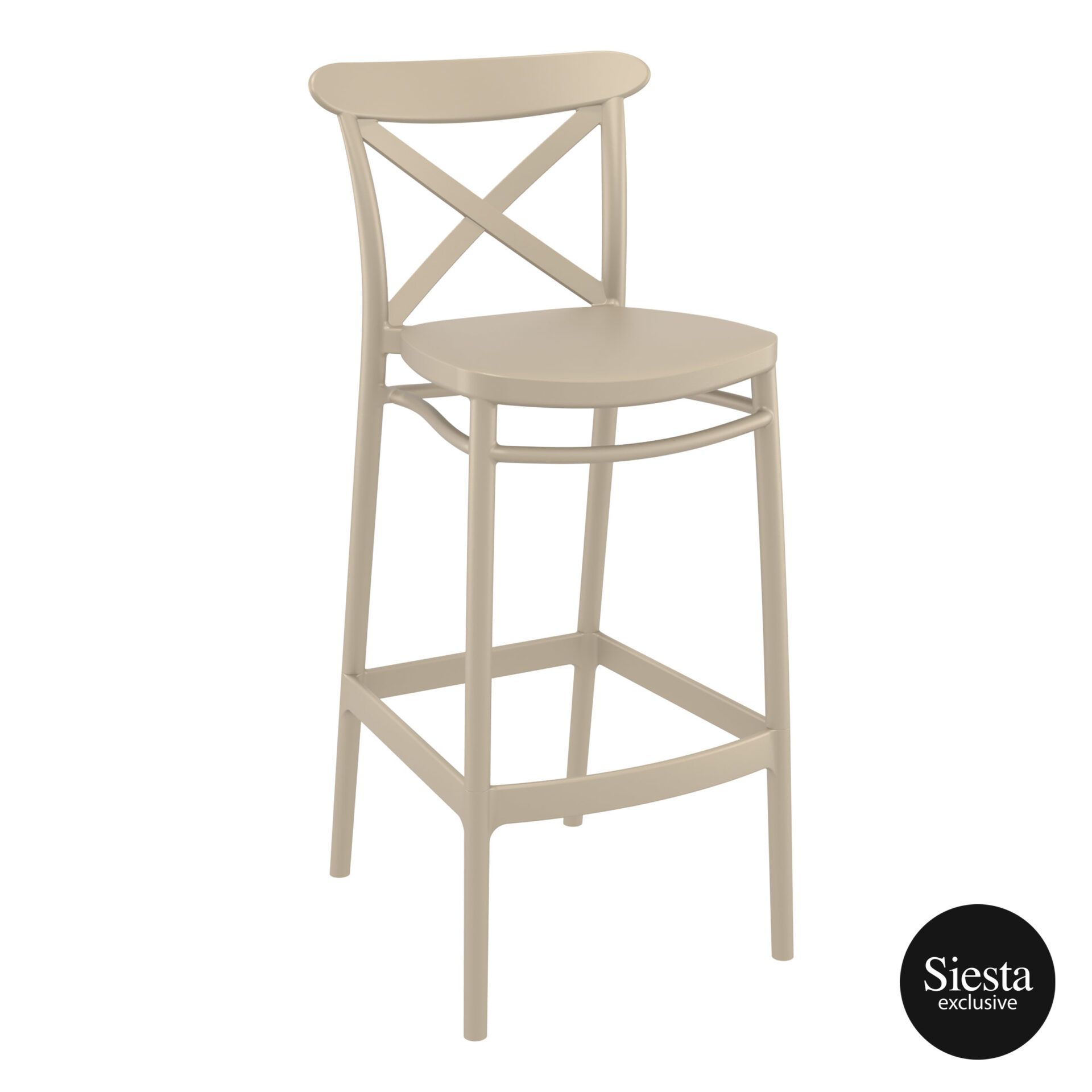 Cross Barstool 75 - Taupe