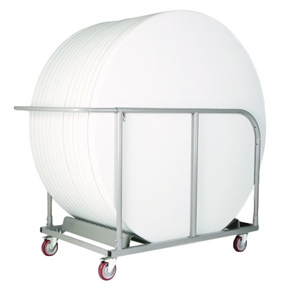 Deluxe Banquet Table Package - 1800DIA Round - White - with Trolley