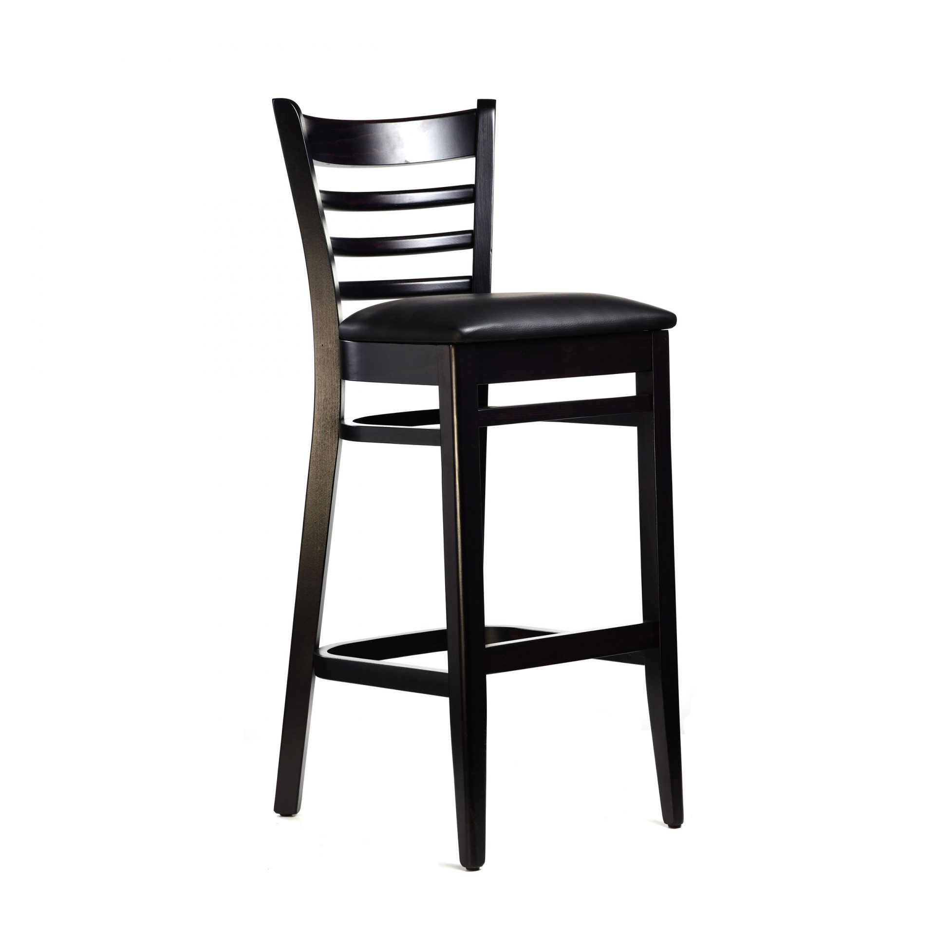 Florence Barstool Chocolate - Black Vinyl Seat