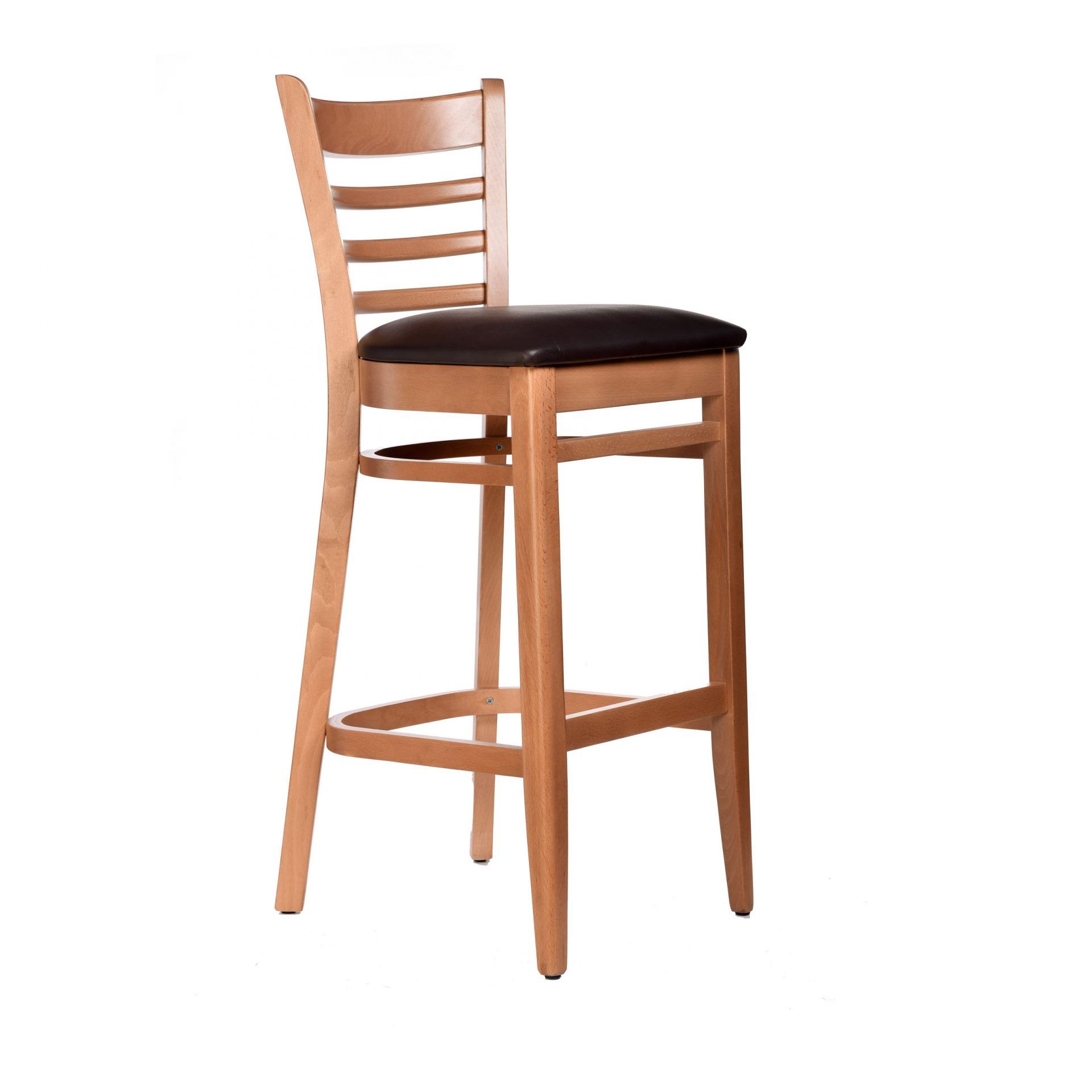 Florence Barstool Natural - Chocolate Vinyl Seat