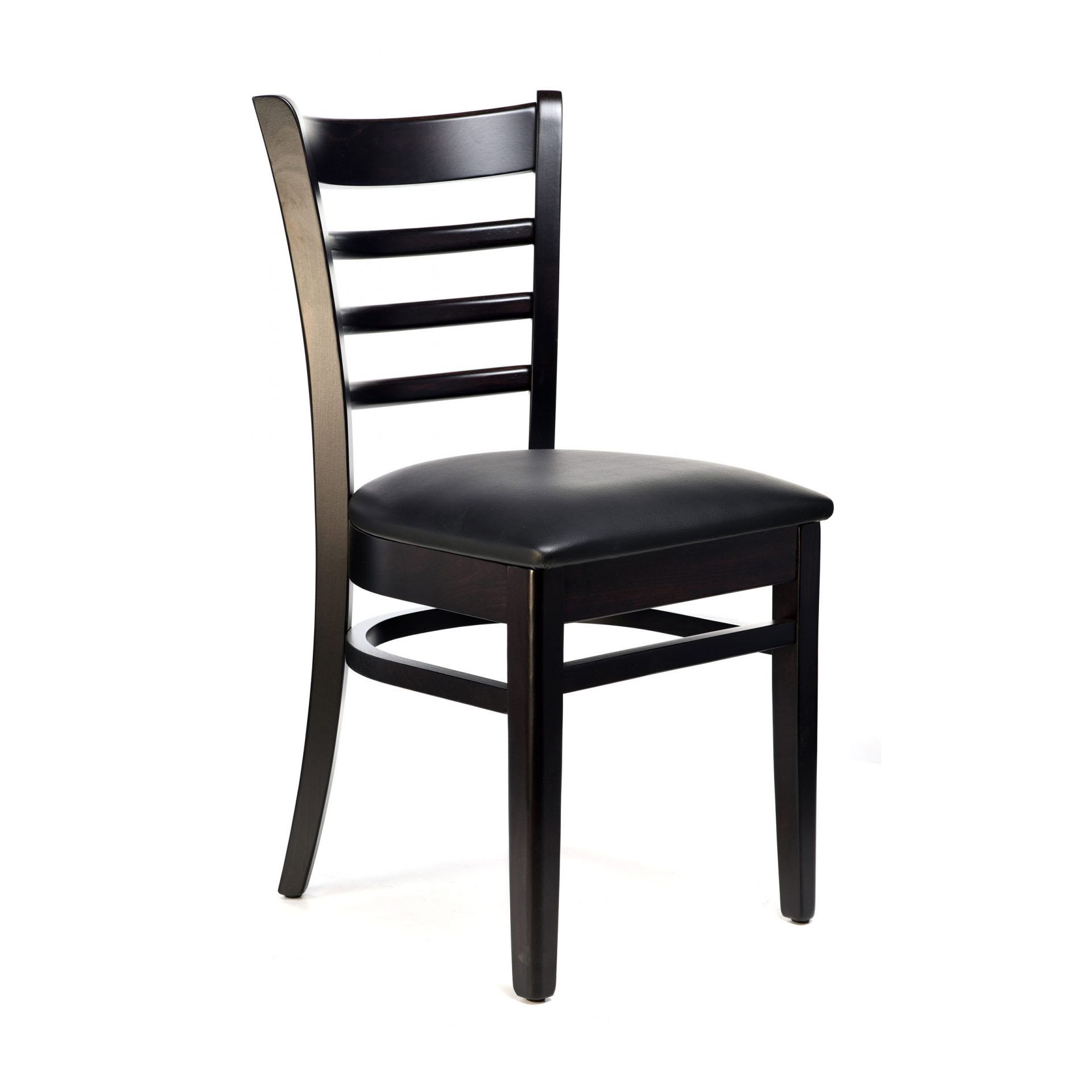 Florence Chair - Chocolate - Black Vinyl Seat
