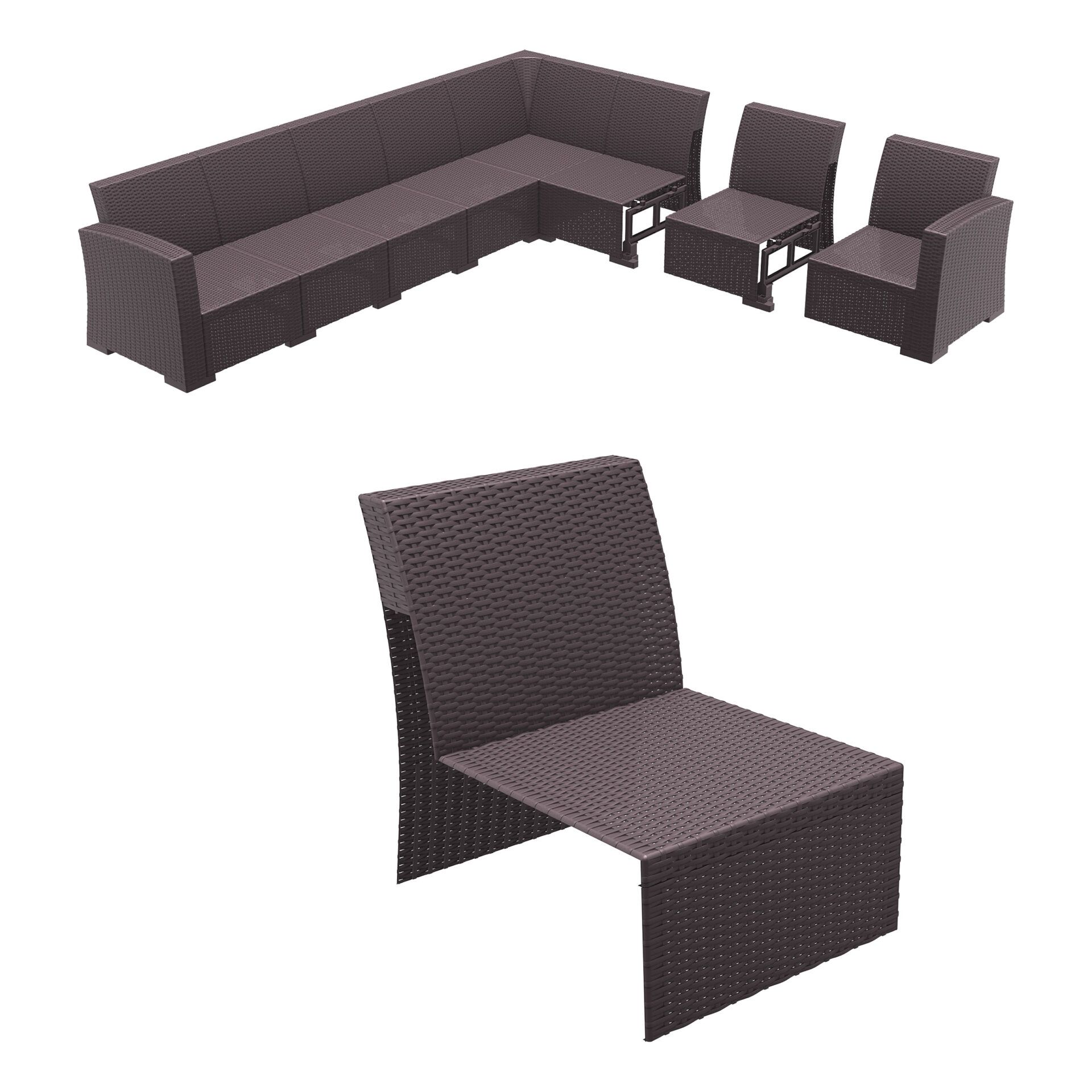 Monaco Extension Part - Anthracite with Cushion