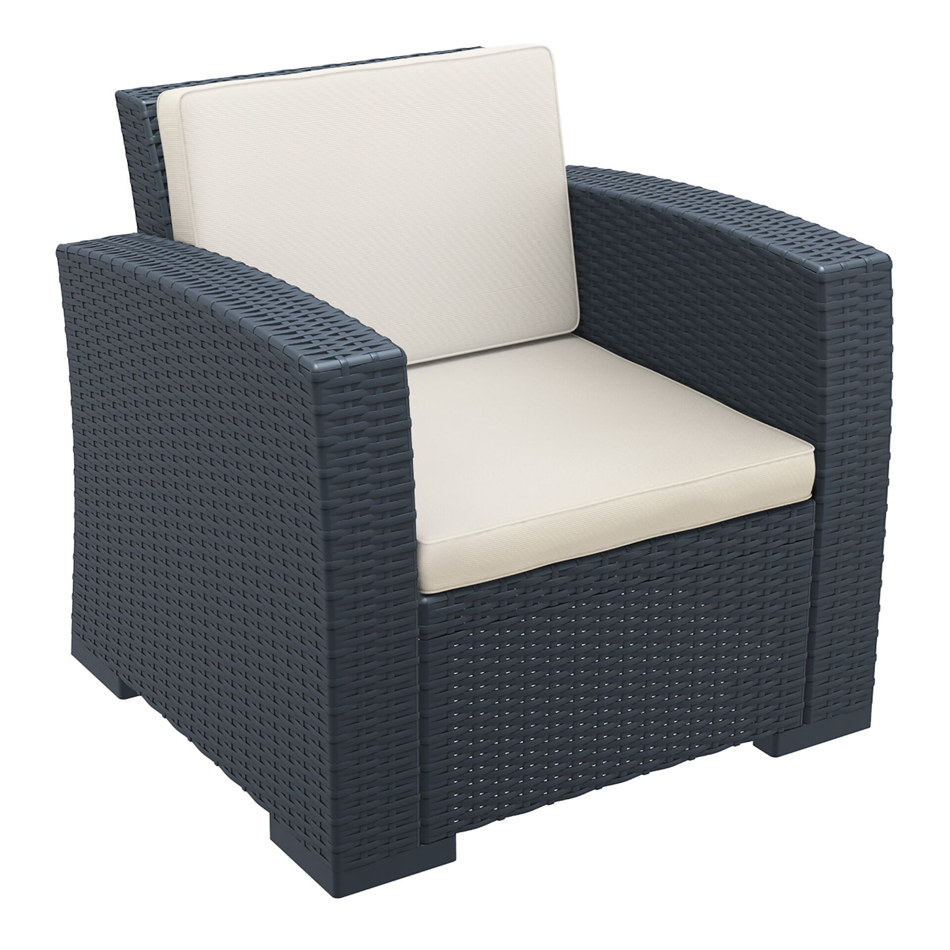 Monaco Lounge Armchair - Anthracite with cushion
