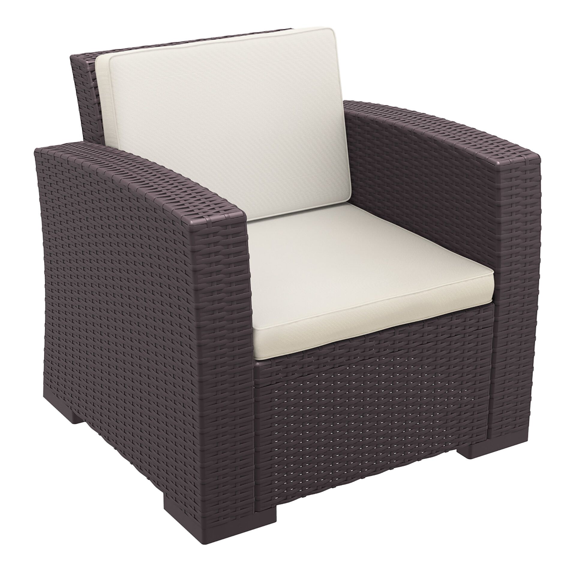 Monaco Lounge Armchair - Chocolate with cushion