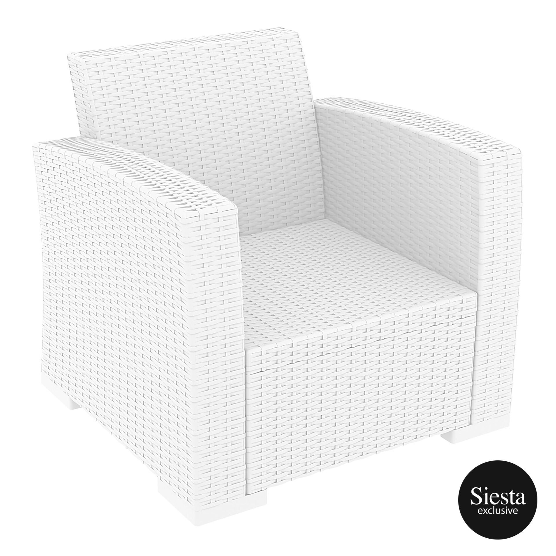 Monaco Lounge Armchair Single - White