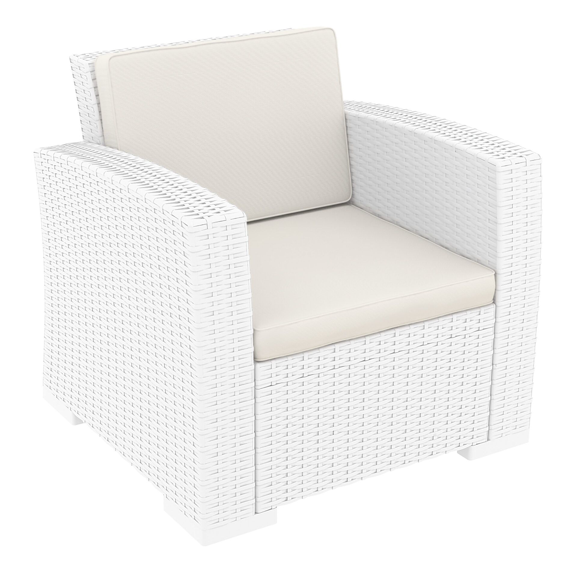 Monaco Lounge Armchair - White with cushion