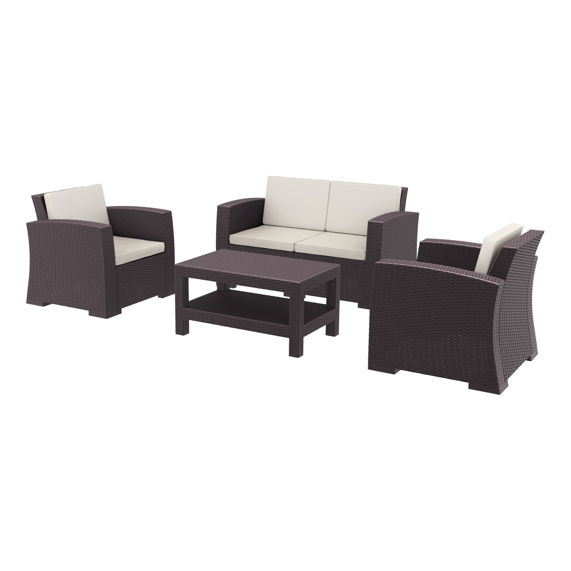 Monaco Lounge Set - Chocolate with cushions