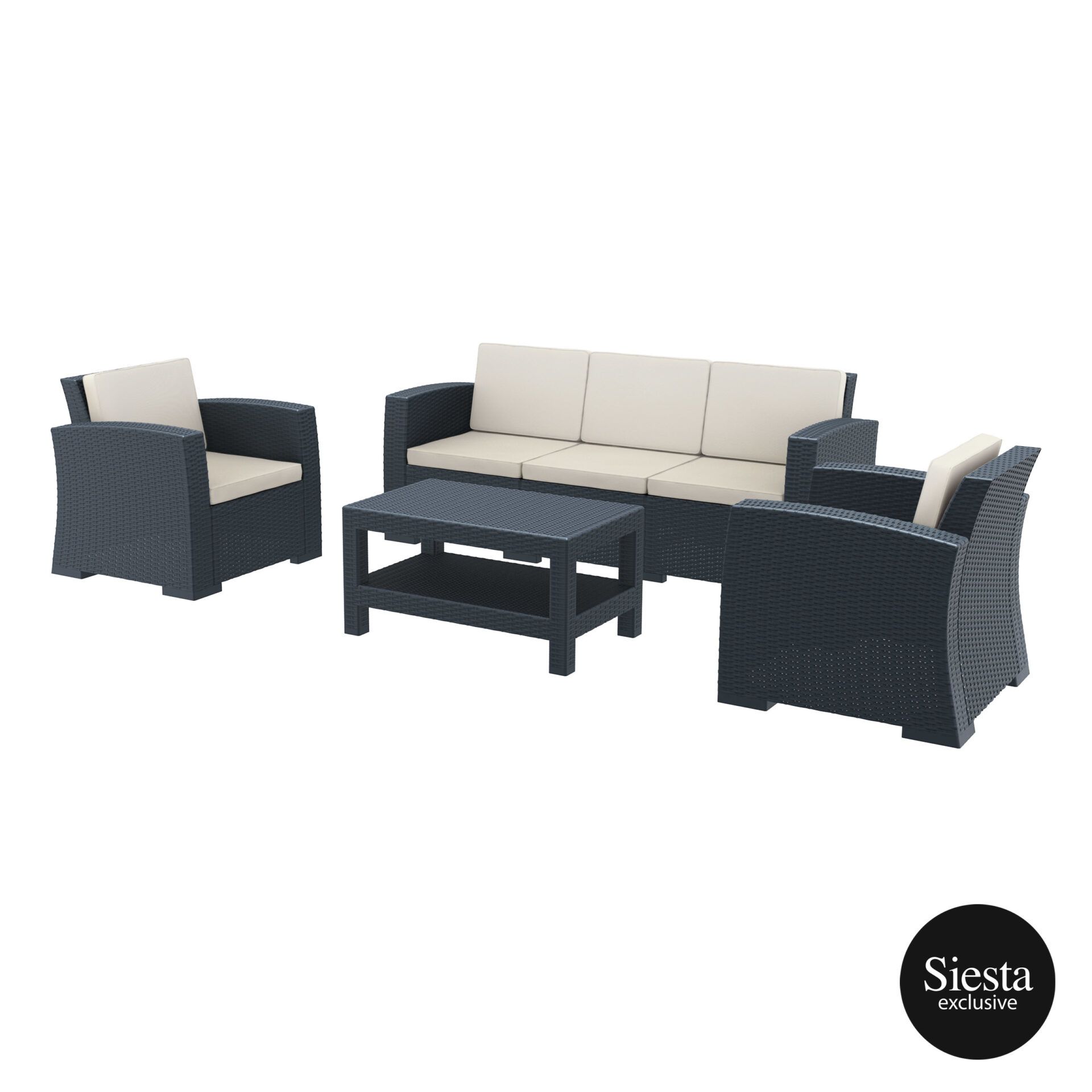 Monaco Lounge Set XL - Anthracite - No cushions