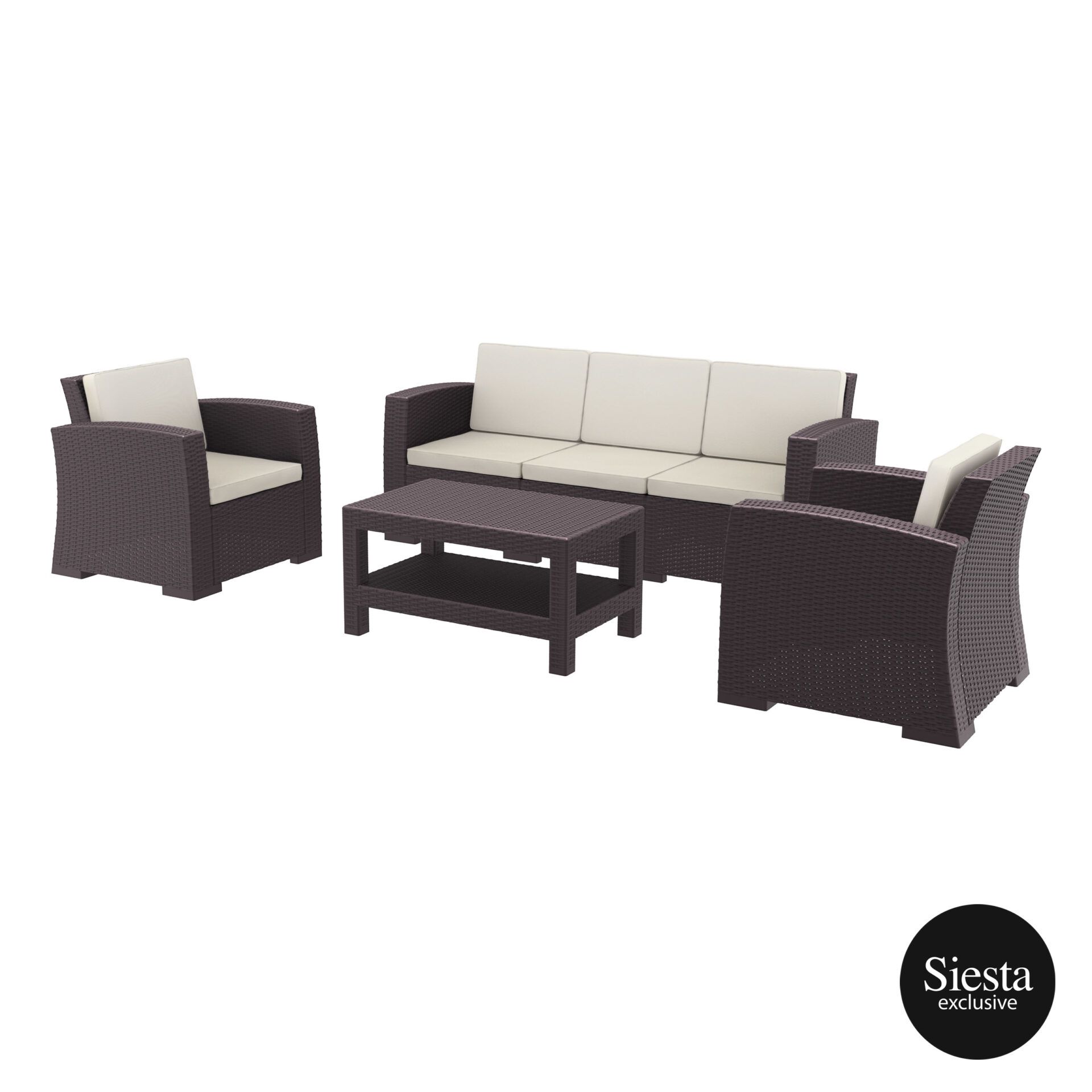 Monaco Lounge Set XL - Chocolate No cushions