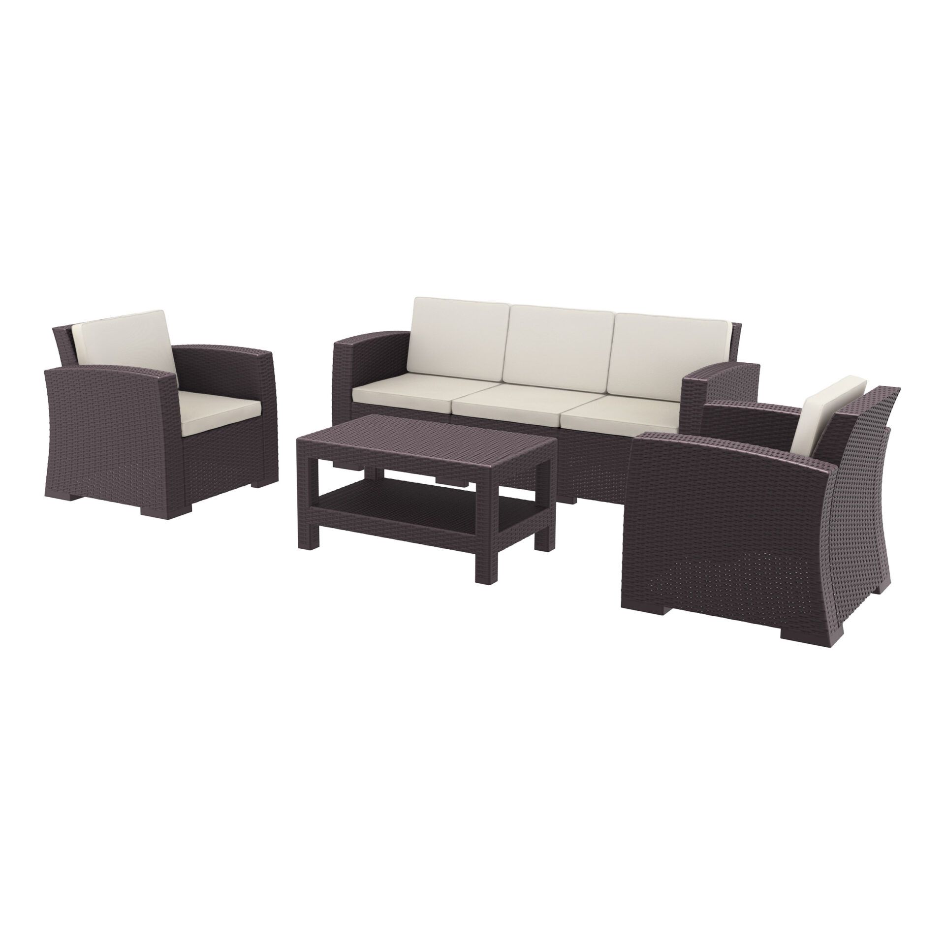 Monaco Lounge Set XL - Chocolate with cushions