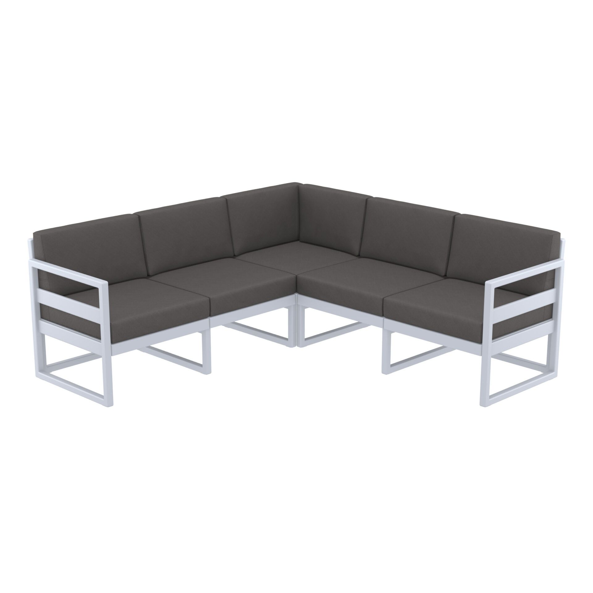 Mykonos Lounge Corner - Silver Grey with Dark Grey Cushions