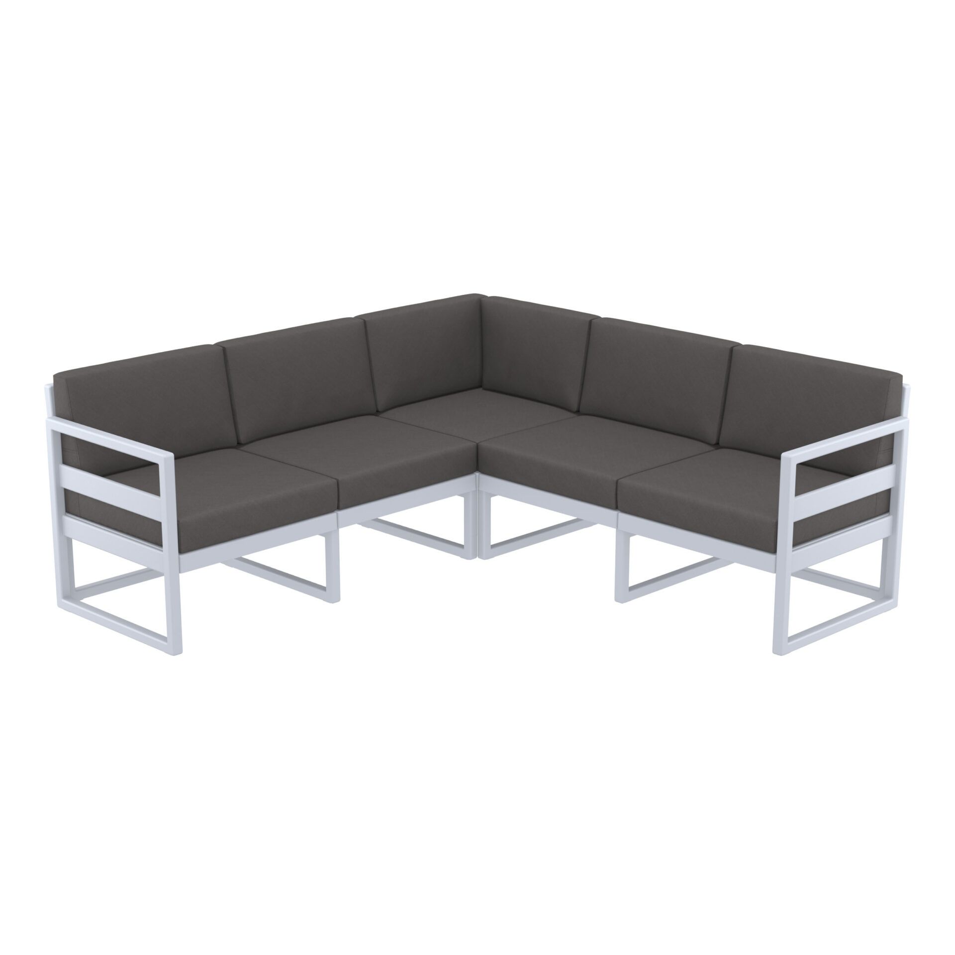 Mykonos Lounge Corner - Silver Grey with Dark Grey Cushions