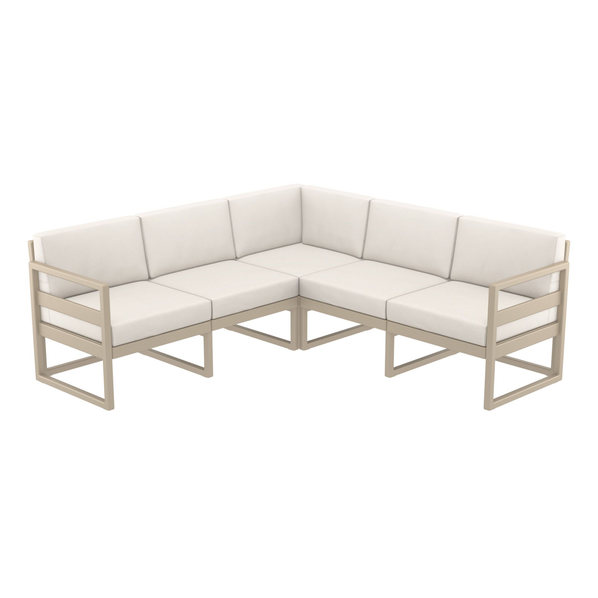 Mykonos Lounge Corner - Taupe with Beige Cushions