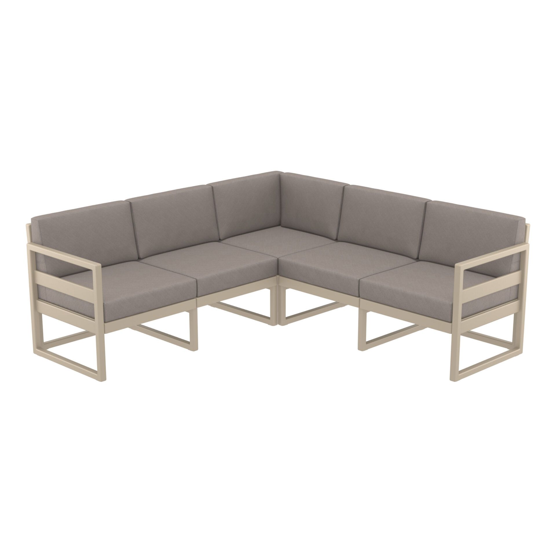 Mykonos Lounge Corner - Taupe with Brown Cushions