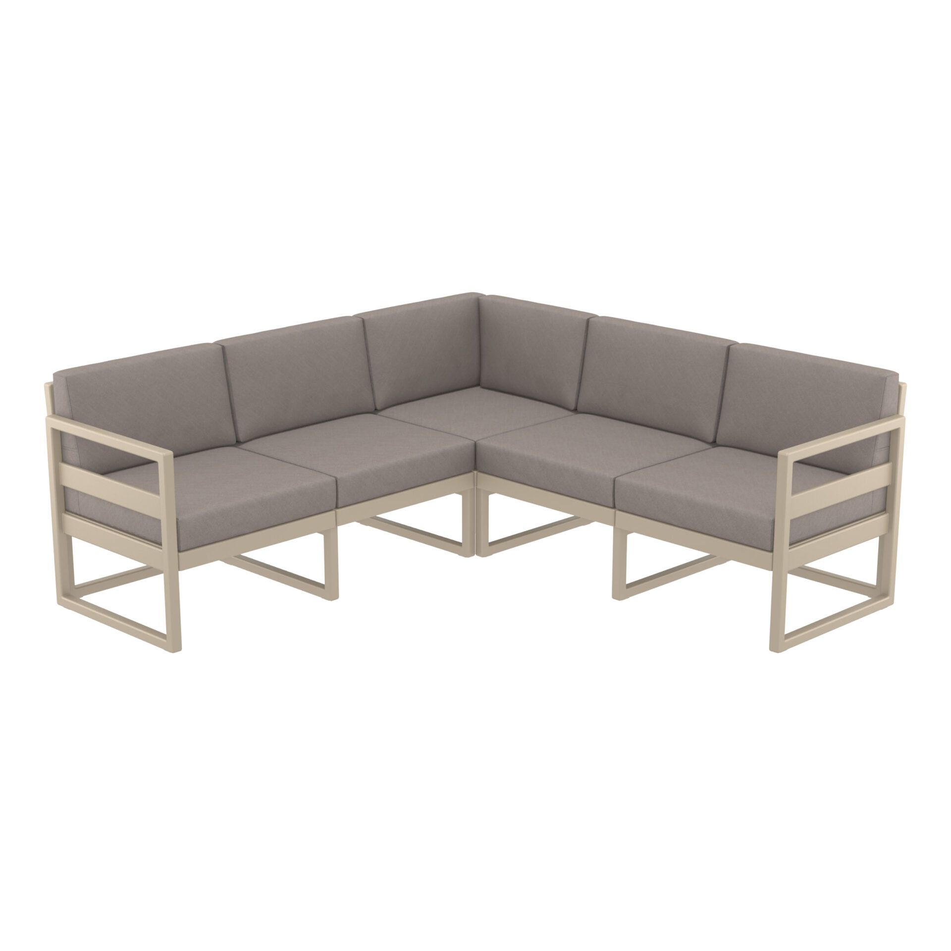 Mykonos Lounge Corner - Taupe with Brown Cushions