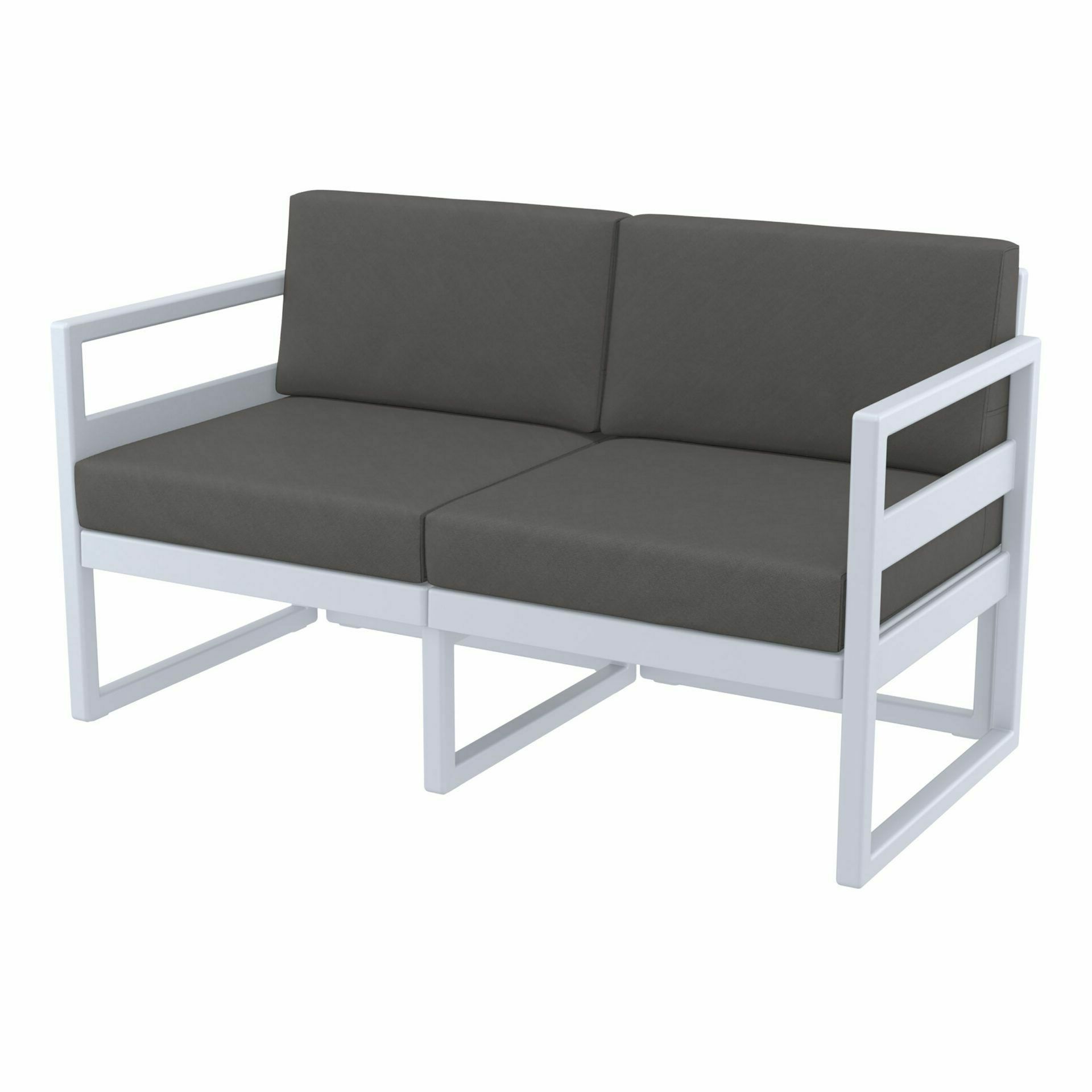 Mykonos Lounge Sofa - Silver Grey with Dark Grey Cushions