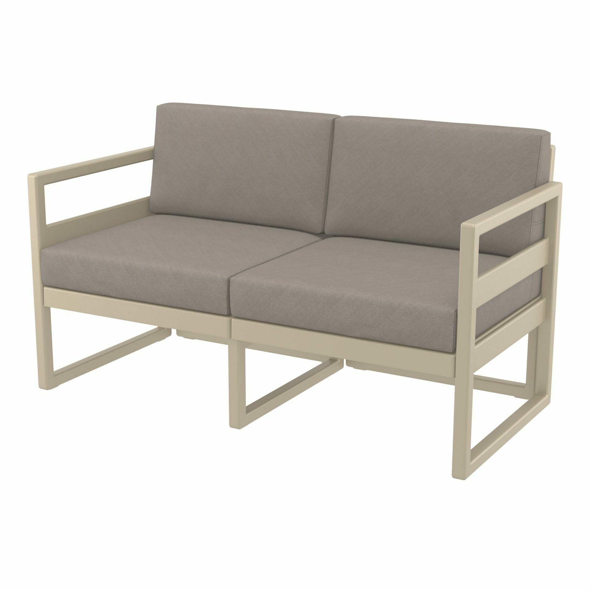 Mykonos Lounge Sofa - Taupe with Light Brown Cushions