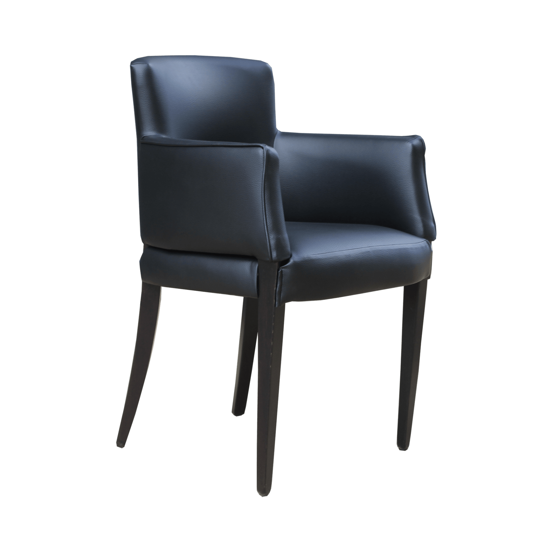 Omega Arles Armchair - Black Dolaro Vinyl - Wenge H