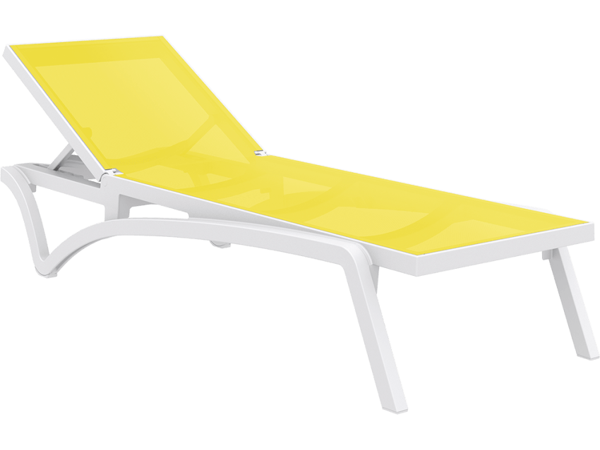 Pacific Sunlounger - White/Yellow