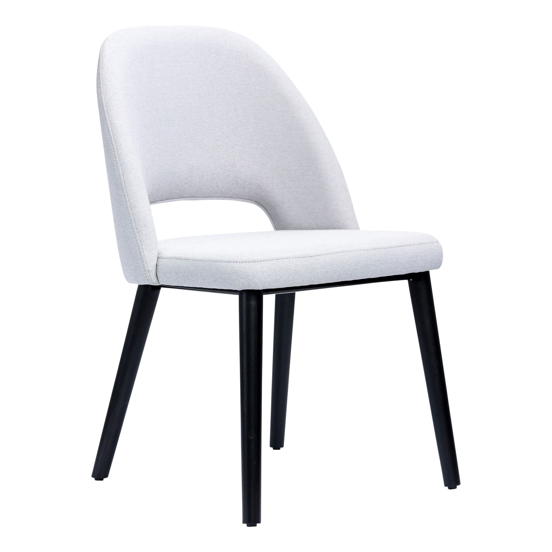Semifreddo Chair - Black Legs/ Light Grey Woven Fabric
